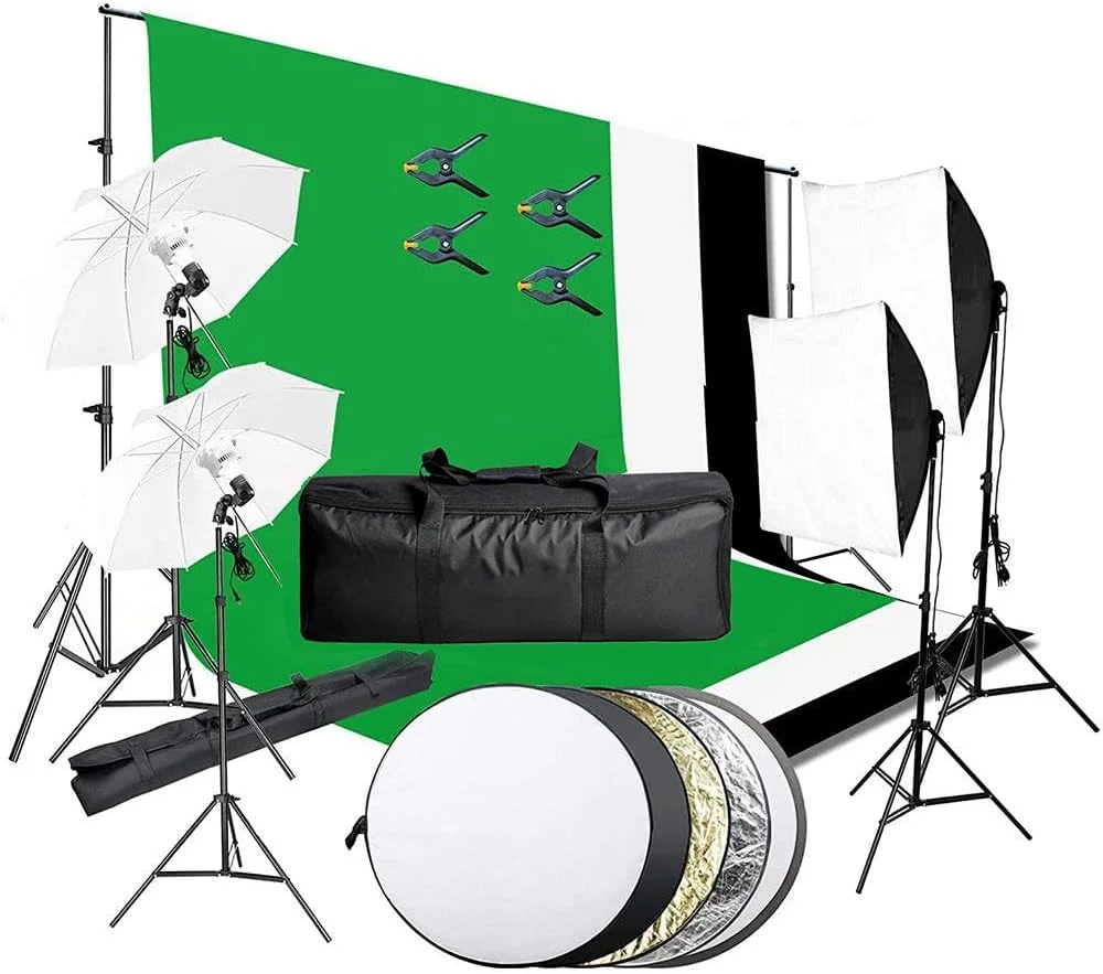 سیستم پشتیبانی پس زمینه Padom، کیت نورپردازی استودیوی فیلمبرداری عکاسی، مجموعه سافت باکس چتر، نورپردازی مداوم برای عکاسی محصول استودیویی، عکاسی پرتره و فیلمبرداری