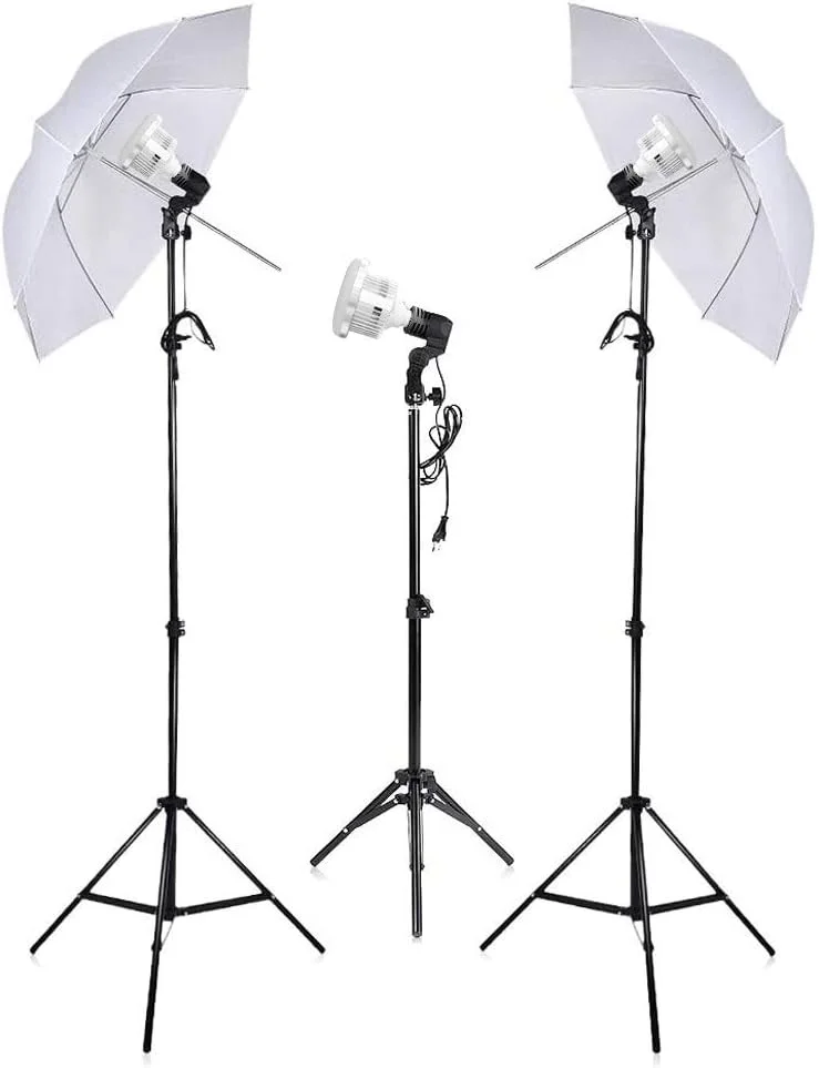 کیت نورپردازی چتری عکاسی Padom برای استودیوی عکاسی، با نور رنگ روز، نور گرم، نور سرد، همراه با پایه های سه پایه