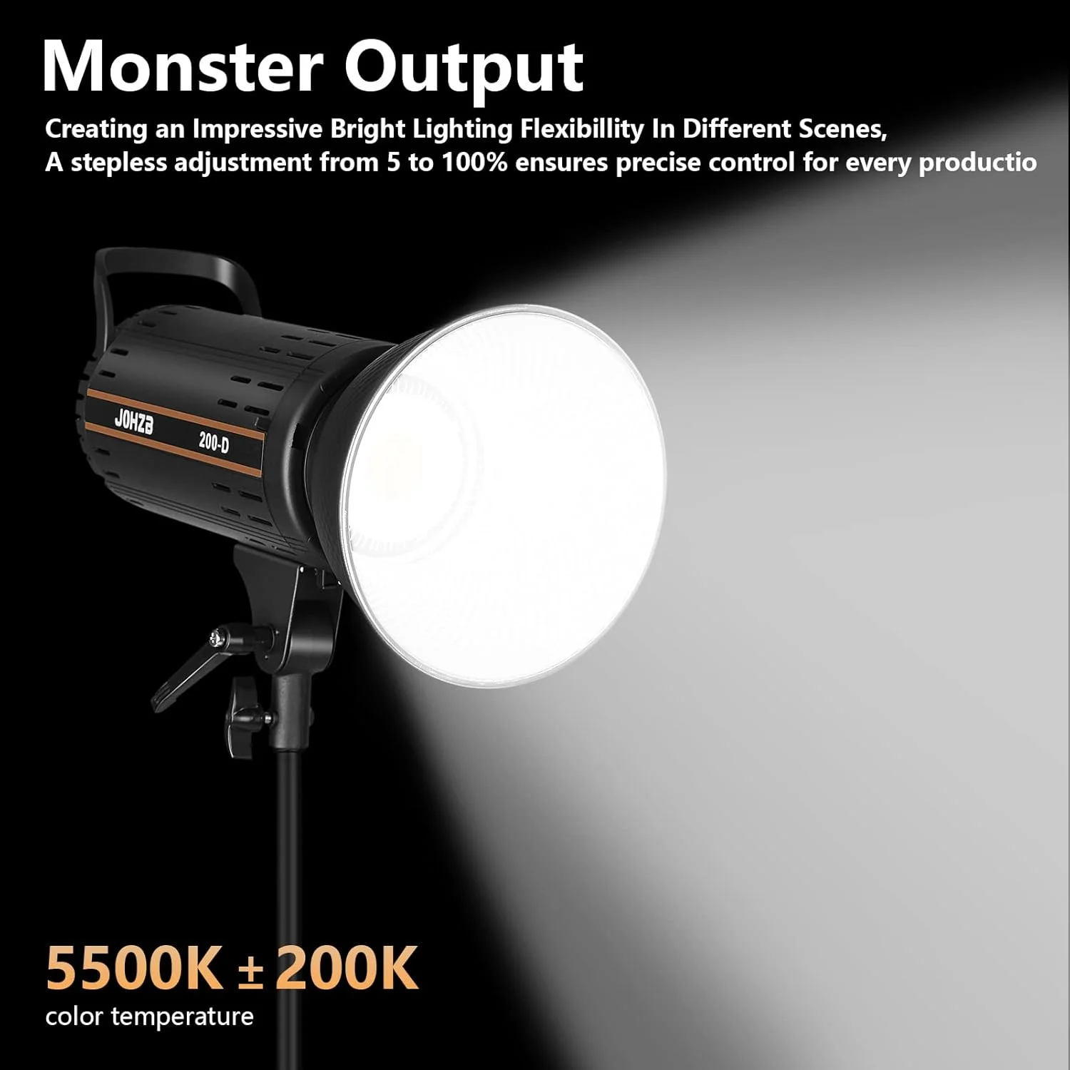 کیت نور ویدئویی 200 وات Padom، نورپردازی مداوم برای عکاسی با مانت بوئنز، سافت باکس و پایه، نور استودیویی با اپلیکیشن برای عکاسی، ویدیوهای یوتیوب و ضبط فیلم (مجموعه 1 عددی)