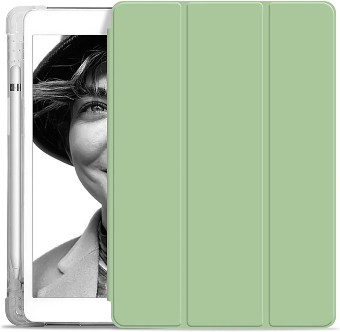 کاور باریک و سبک سازگار با تبلت شیائومی Mi Pad 5/MiPad 5 Pro 11 اینچ 2021، کاور ضد ضربه هوشمند سه تایی با پشت TPU شفاف و جای مداد، قابلیت بیدار و خواب خودکار (سبز ماچا) کاور باریک و سبک سازگار با تبلت شیائومی Mi Pad 5/MiPad 5 Pro 11 اینچ 2021، کاور ضد ضربه هوشمند سه تایی با پشت TPU شفاف و جای مداد، قابلیت بیدار و خواب خودکار (سبز ماچا)