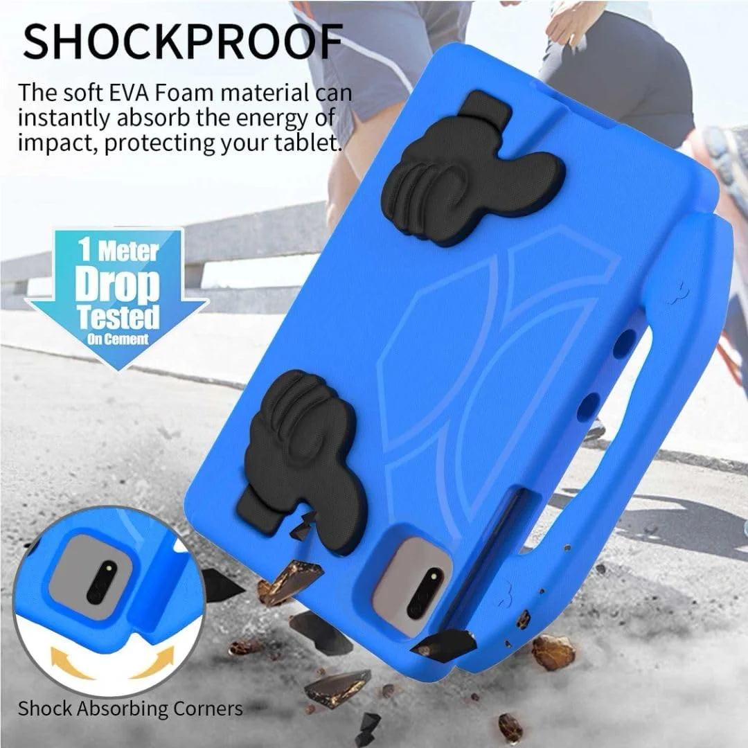 کیف محافظ کودکانه Chstls مناسب برای تبلت شیائومی پد 6 / شیائومی پد 6 پرو 11.0 اینچی مدل 2023، جنس EVA سبک وزن، مقاوم در برابر ضربه، دارای دسته، کاور فانتزی با استند تاشو و جای مدادی - آبی