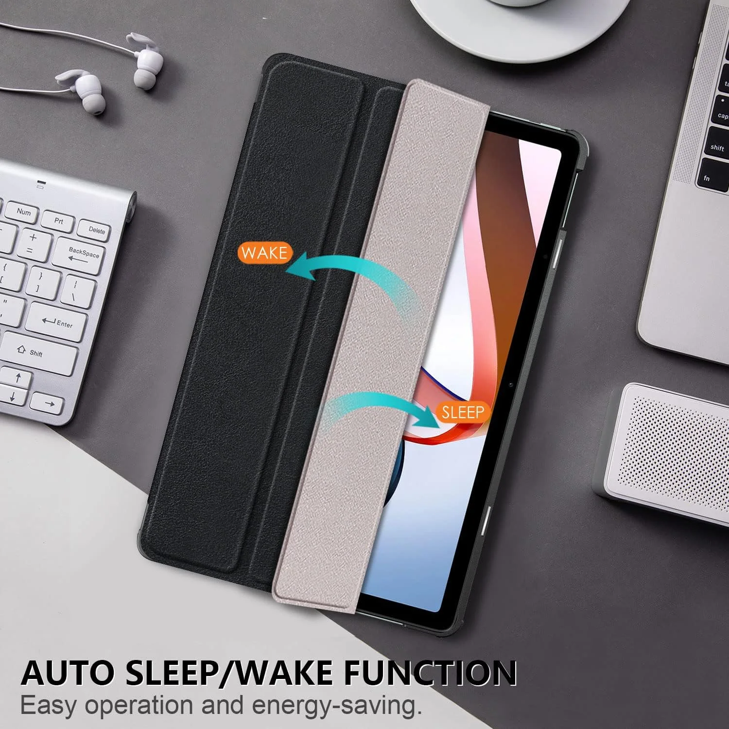 کاور محافظ تبلت شیائومی Redmi Pad 10.61 اینچ 2022 مدل DINGGUAGUA، کاور محافظ PU فوق العاده نازک با عملکرد خواب/بیدار خودکار و استند، مشکی کاور محافظ تبلت شیائومی Redmi Pad 10.61 اینچ 2022 مدل DINGGUAGUA، کاور محافظ PU فوق العاده نازک با عملکرد خواب/بیدار خودکار و استند، مشکی