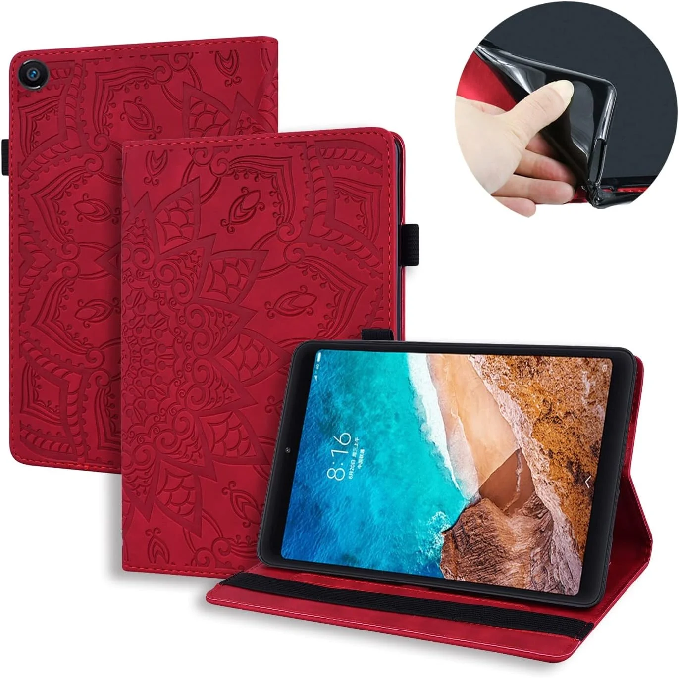 کیف تبلت چرمی PU باریک و سبک وزن سازگار با شیائومی MI Pad 4 8 اینچی با طرح برجسته و جایگاه تبلت کیف تبلت چرمی PU باریک و سبک وزن سازگار با شیائومی MI Pad 4 8 اینچی با طرح برجسته و جایگاه تبلت