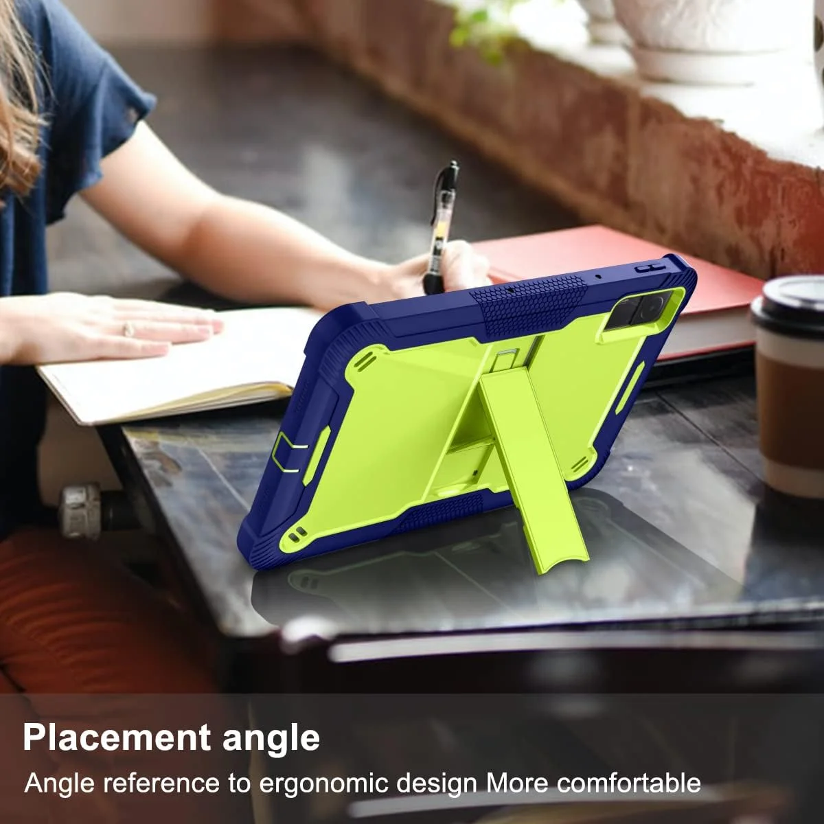کاور محافظ کودکانه ضد ضربه پایه دار مناسب برای تبلت شیائومی Redmi Pad 10.61 اینچ (آبی تیره + سبز)