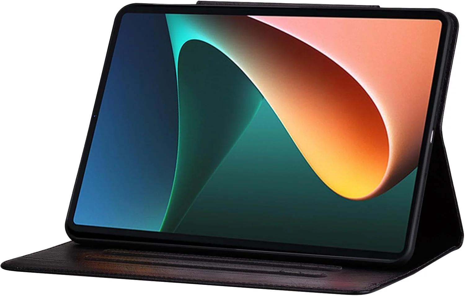 محافظ تبلت سازگار با شیائومی می پد 5 پرو 5G 12.4 اینچ (2022)، قاب تبلت با سگک مغناطیسی زیبا، قاب تبلت PU و TPU، قاب تبلت با پایه، قاب تبلت با جای کارت، لوازم جانبی تبلت (مشکی)