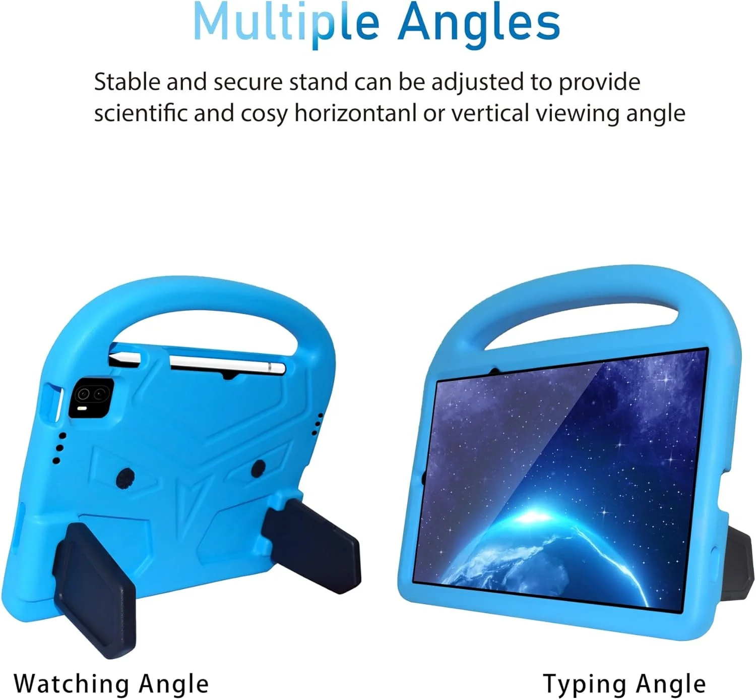 محافظ تبلت سازگار با کودکان، مناسب برای تبلت شیائومی می پد 5 / می پد 5 پرو 11 2021 - کاور بادوام، سبک وزن، EVA، ضد ضربه، دارای دسته محافظ و پایه (رنگ