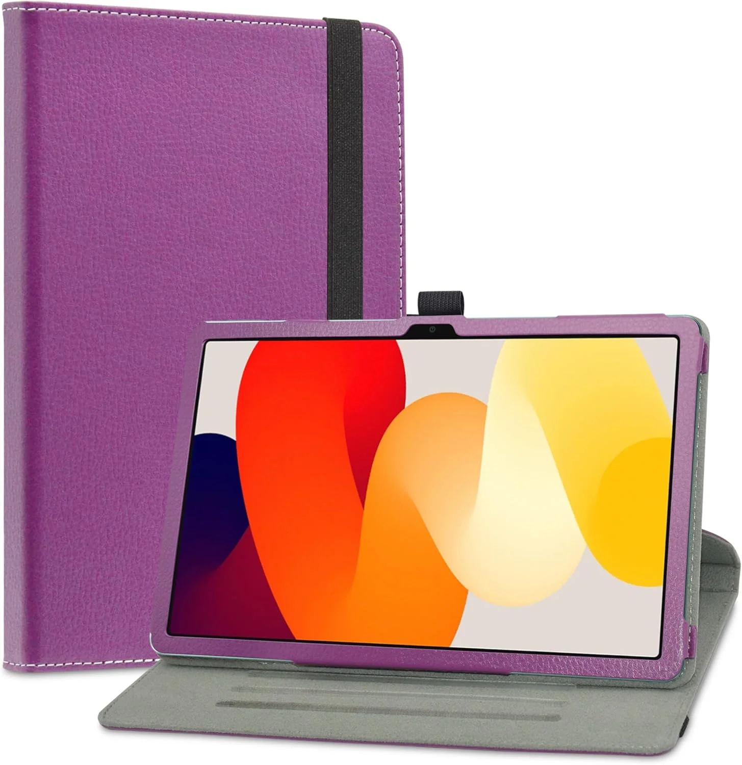 کیف چرخشی LiuShan برای شیائومی Redmi Pad SE، کیف چرمی PU با قابلیت استند برای تبلت 11 اینچی شیائومی Redmi Pad SE، بنفش