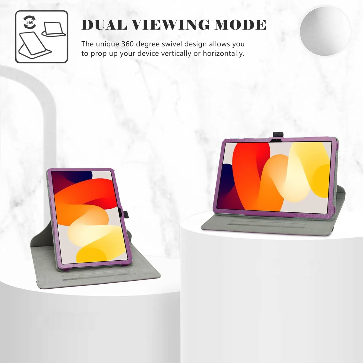 کیف چرخشی LiuShan برای شیائومی Redmi Pad SE، کیف چرمی PU با قابلیت استند برای تبلت 11 اینچی شیائومی Redmi Pad SE، بنفش کیف چرخشی LiuShan برای شیائومی Redmi Pad SE، کیف چرمی PU با قابلیت استند برای تبلت 11 اینچی شیائومی Redmi Pad SE، بنفش