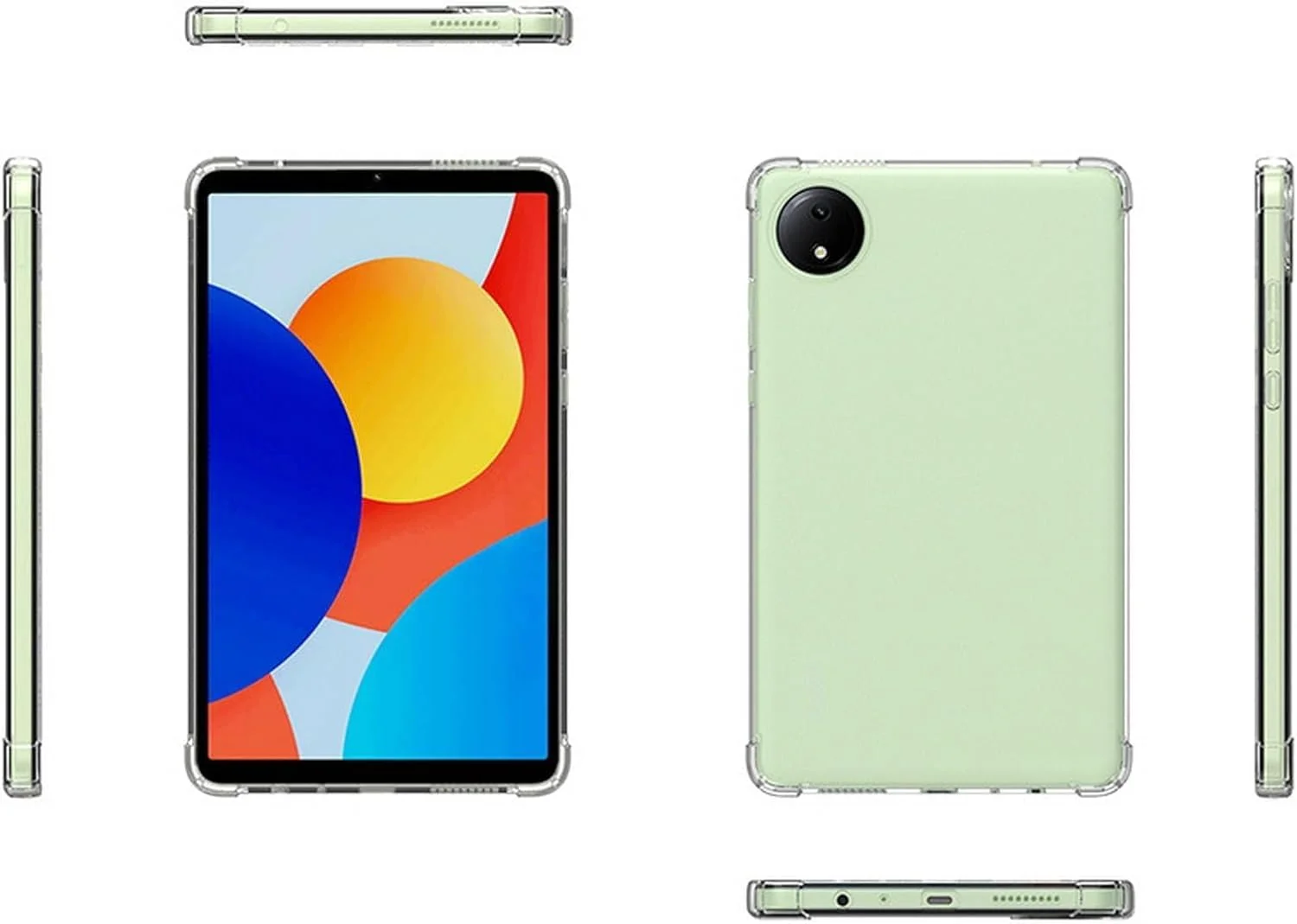 Gruattreay Case Compatible with Xiaomi Redmi Pad SE 8.7 inch 2024 Tablet Case, [Airbag Protection] Transparent Clear Case Flexible TPU Anti-Drop Shockproof Protective Cover