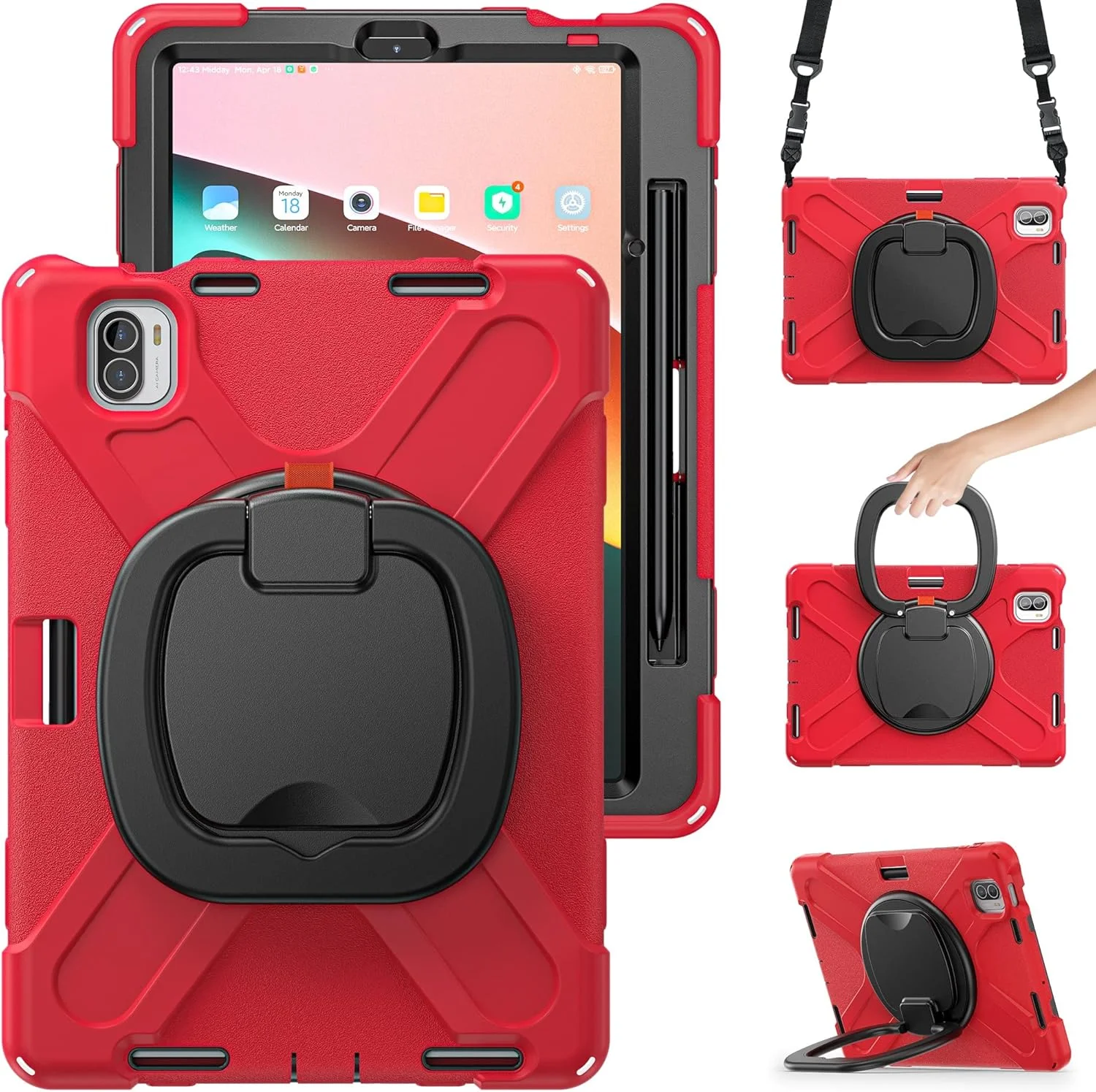 کیف محافظ تبلت مقاوم در برابر ضربه و مناسب سفر، ساخته شده از TPU سازگار با شیائومی می پد 5 / می پد 5 پرو 11 اینچ 2021، دارای بند شانه چرخان و محافظت در برابر سقوط کیف محافظ تبلت مقاوم در برابر ضربه و مناسب سفر، ساخته شده از TPU سازگار با شیائومی می پد 5 / می پد 5 پرو 11 اینچ 2021، دارای بند شانه چرخان و محافظت در برابر سقوط