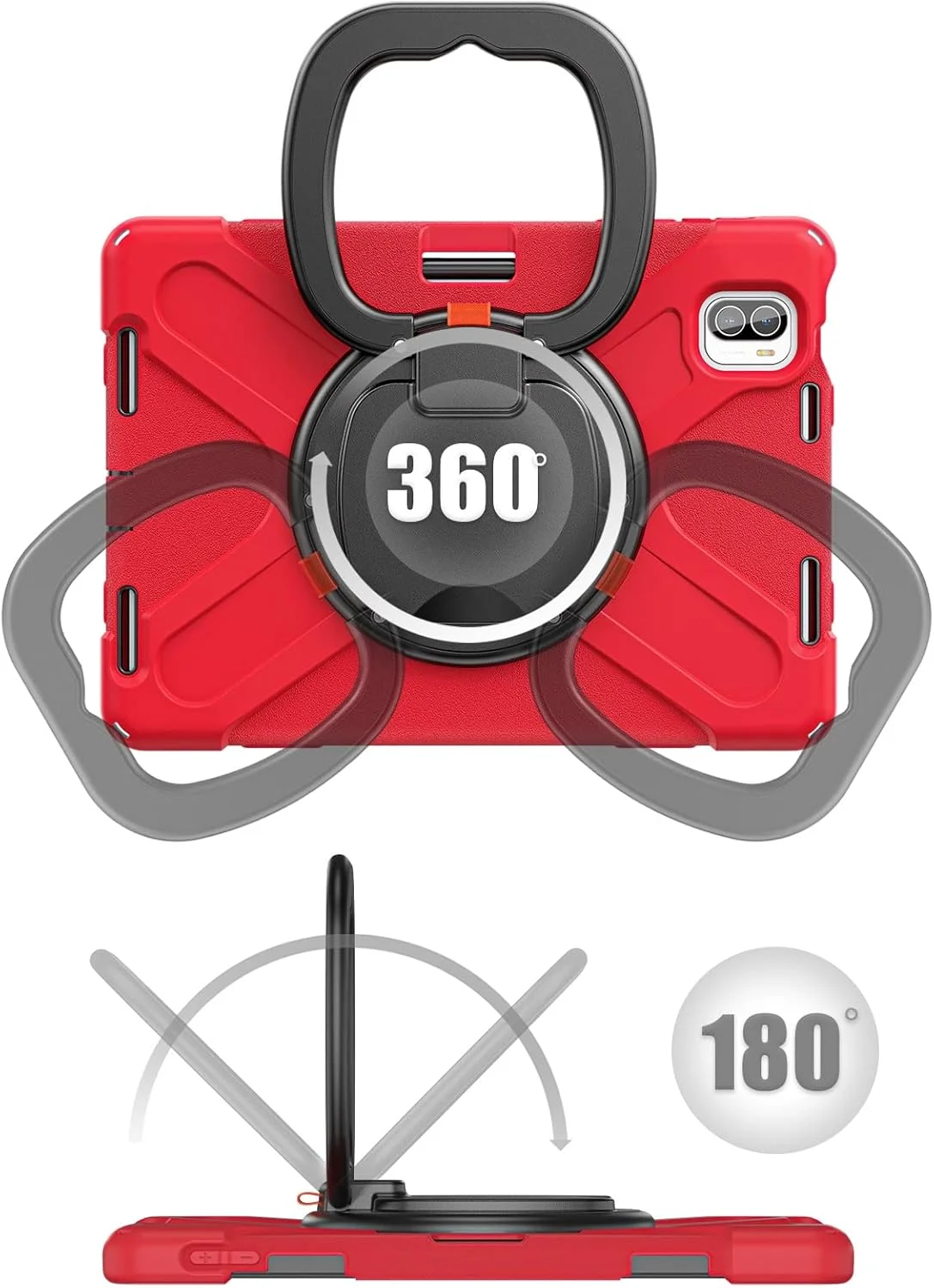 کیف محافظ تبلت مقاوم در برابر ضربه و مناسب سفر، ساخته شده از TPU سازگار با شیائومی می پد 5 / می پد 5 پرو 11 اینچ 2021، دارای بند شانه چرخان و محافظت در برابر سقوط کیف محافظ تبلت مقاوم در برابر ضربه و مناسب سفر، ساخته شده از TPU سازگار با شیائومی می پد 5 / می پد 5 پرو 11 اینچ 2021، دارای بند شانه چرخان و محافظت در برابر سقوط