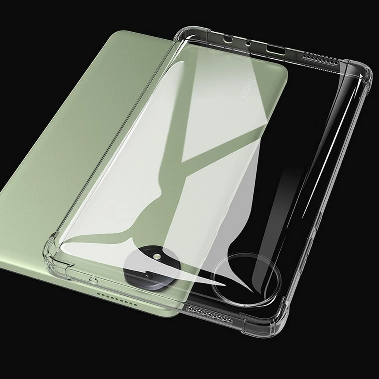 Gruattreay Case Compatible with Xiaomi Redmi Pad SE 8.7 inch 2024 Tablet Case, [Airbag Protection] Transparent Clear Case Flexible TPU Anti-Drop Shockproof Protective Cover