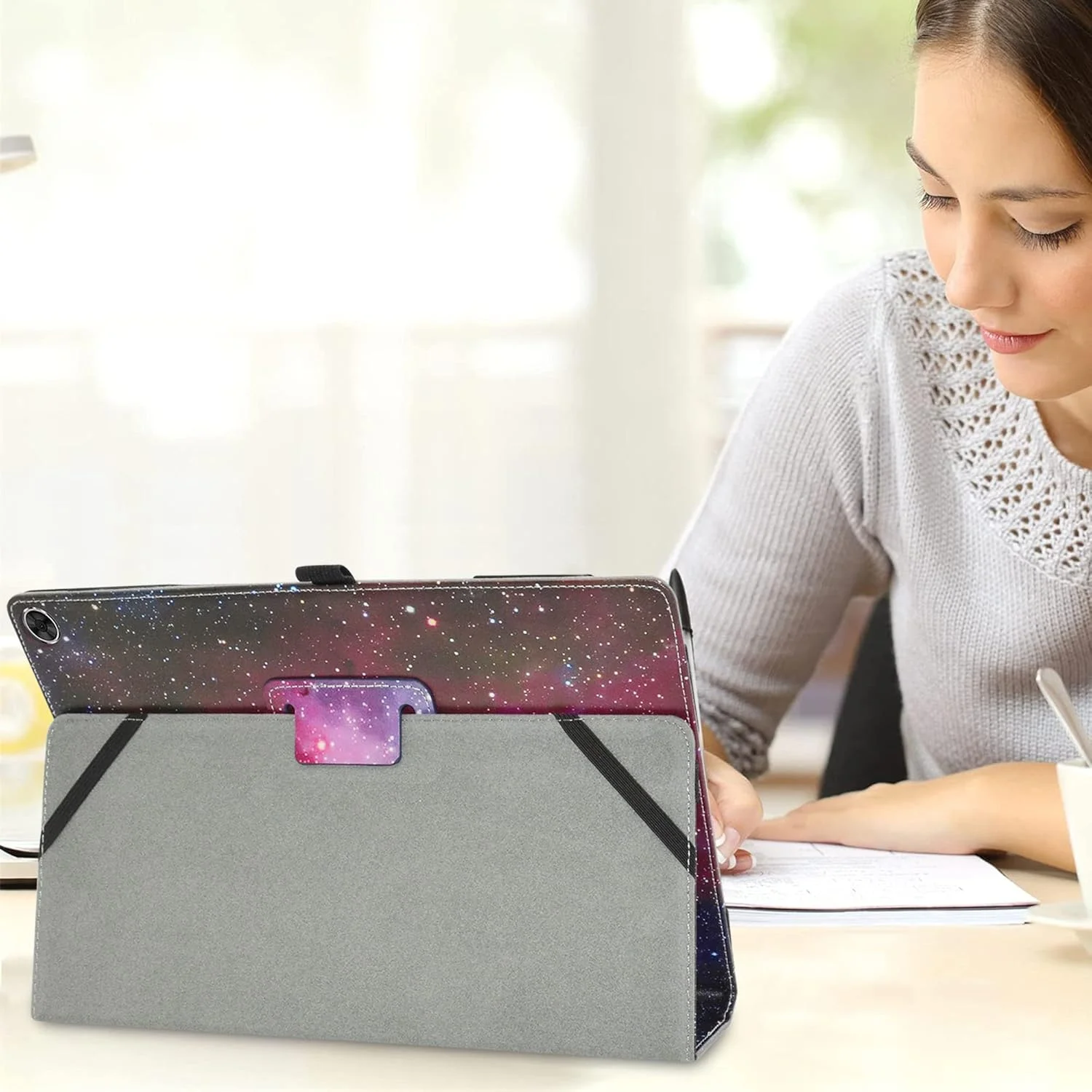 کیف چرمی استنددار MAMA MOUTH سازگار با Xiaomi Book S، کیف باریک PU برای تبلت 12.4 اینچی Xiaomi Book S Windows، Galaxy