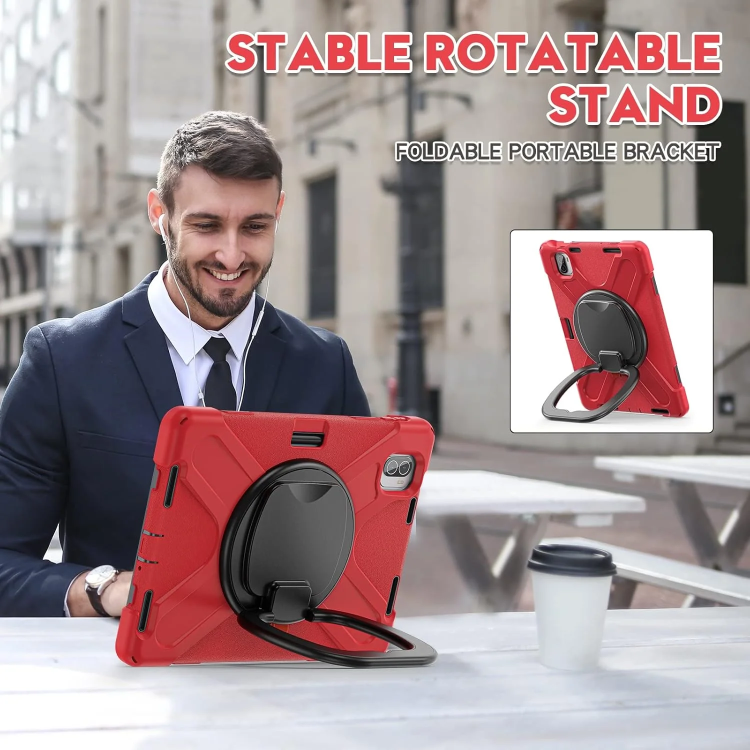 کیف محافظ تبلت مقاوم در برابر ضربه و مناسب سفر، ساخته شده از TPU سازگار با شیائومی می پد 5 / می پد 5 پرو 11 اینچ 2021، دارای بند شانه چرخان و محافظت در برابر سقوط کیف محافظ تبلت مقاوم در برابر ضربه و مناسب سفر، ساخته شده از TPU سازگار با شیائومی می پد 5 / می پد 5 پرو 11 اینچ 2021، دارای بند شانه چرخان و محافظت در برابر سقوط