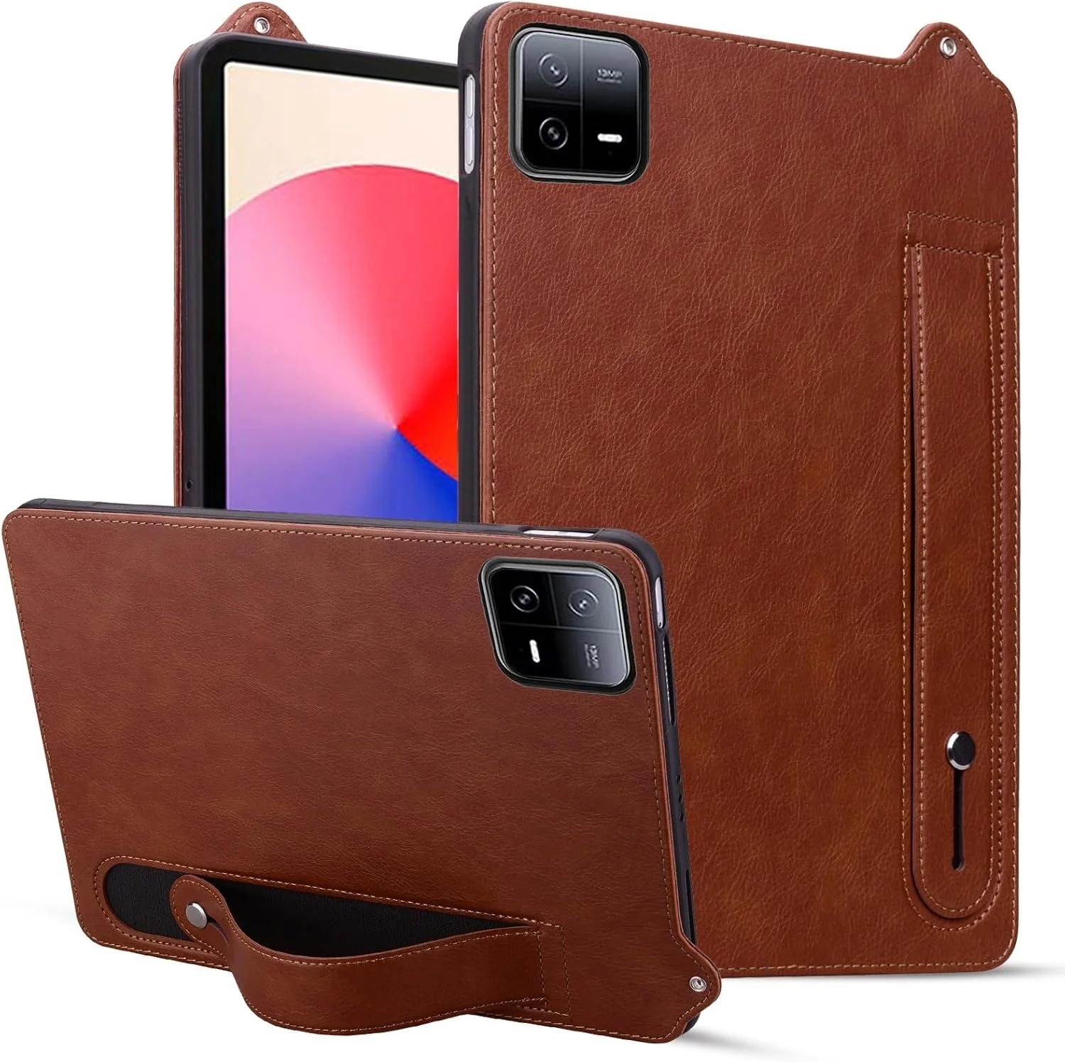 کیف تبلت مسافرتی، کیف چرمی TPU ضد ضربه با بند مچی سازگار با تبلت شیائومی Mi Pad 6/6 Pro 2023 11.2 اینچی (قهوه ای) کیف تبلت مسافرتی، کیف چرمی TPU ضد ضربه با بند مچی سازگار با تبلت شیائومی Mi Pad 6/6 Pro 2023 11.2 اینچی (قهوه ای)