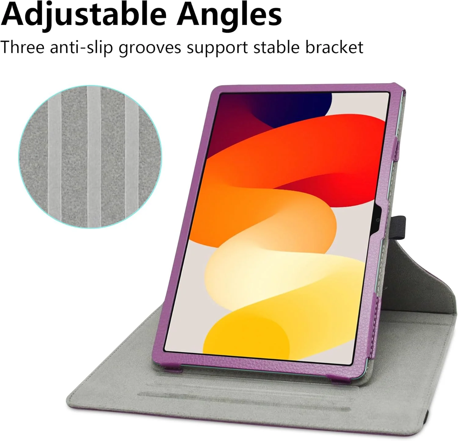 کیف تبلت JRTAL برای تبلت 11 اینچی Xiaomi Redmi Pad SE - کیف چرمی PU بنفش با قابلیت چرخش 360 درجه، ایده آل برای تماشا، تایپ، بازی و موارد دیگر کیف تبلت JRTAL برای تبلت 11 اینچی Xiaomi Redmi Pad SE - کیف چرمی PU بنفش با قابلیت چرخش 360 درجه، ایده آل برای تماشا، تایپ، بازی و موارد دیگر
