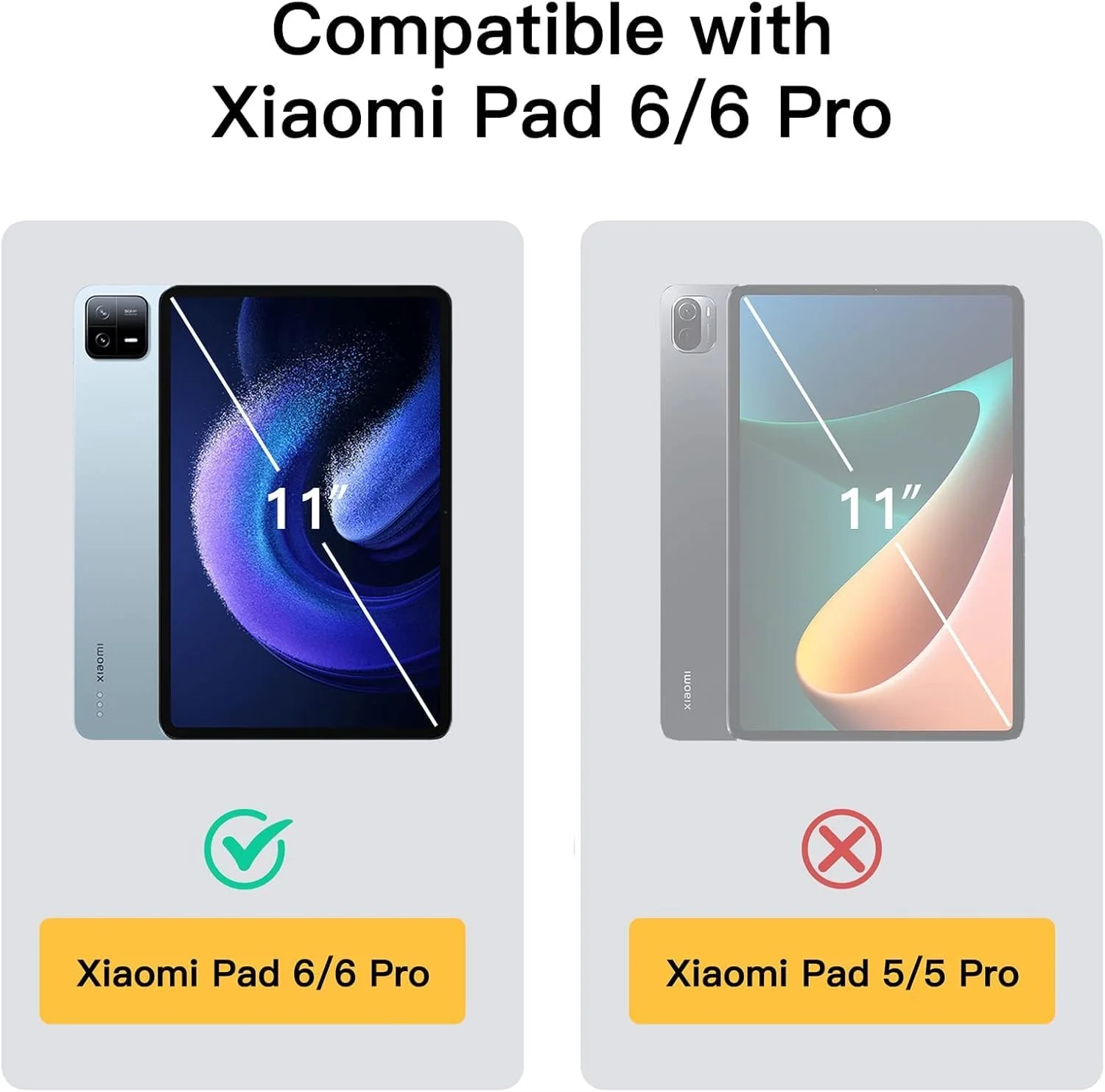 World biz Clear Case for Xiaomi Mi Pad 6/Mi Pad 6 Pro (11-Inch, 2023 Model) Tablet, Flexible Transparent Soft Bumper TPU Reinforced Corner, Shockproof Cover for Xiaomi Pad 6 11''