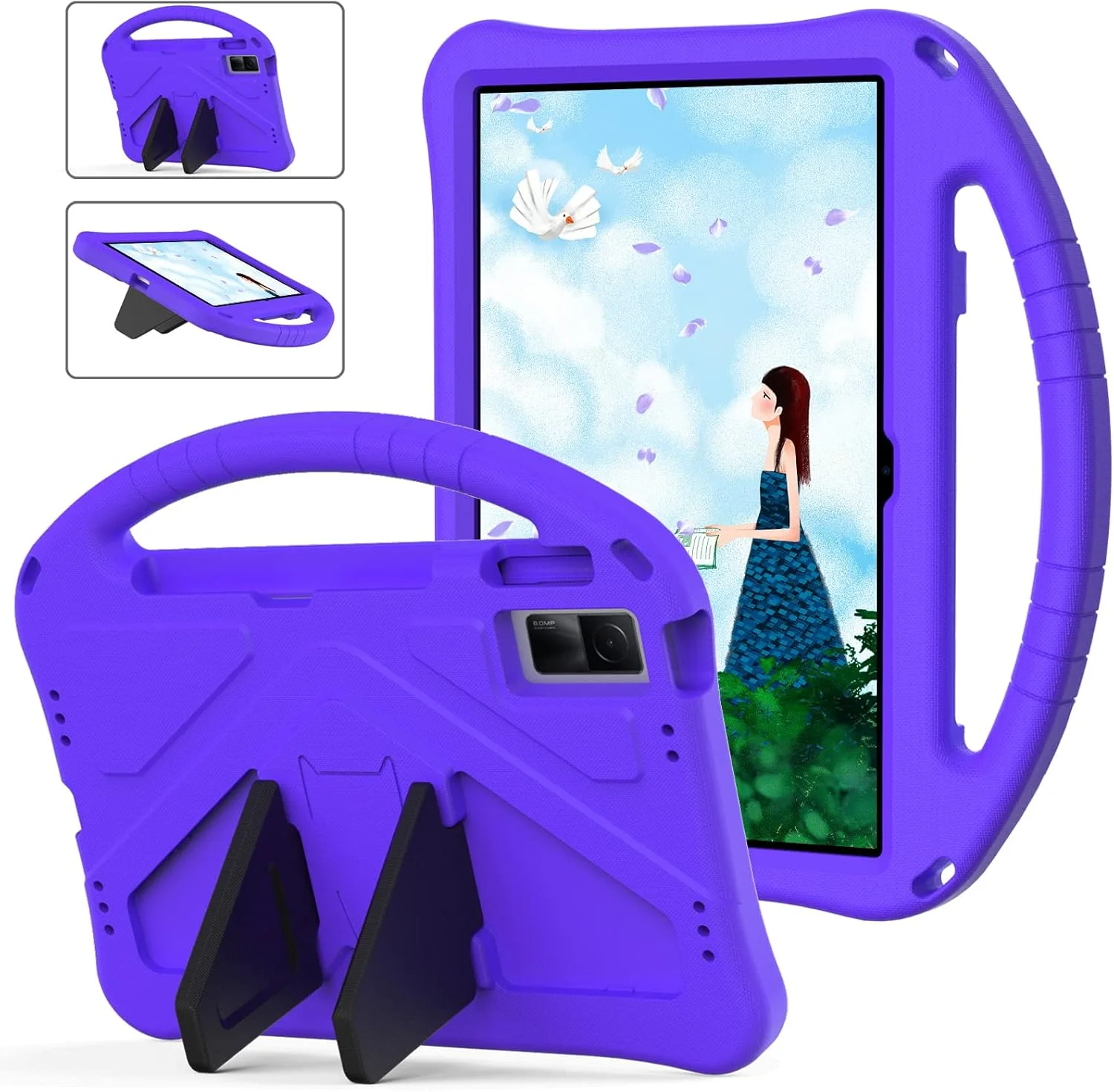 کیف تبلت کودکانه مناسب برای شیائومی Redmi Pad 10.61 اینچ (نسخه 2022)، کیف محافظ سبک وزن و مقاوم EVA با دسته و پایه + بند شانه (بنفش) کیف تبلت کودکانه مناسب برای شیائومی Redmi Pad 10.61 اینچ (نسخه 2022)، کیف محافظ سبک وزن و مقاوم EVA با دسته و پایه + بند شانه (بنفش)