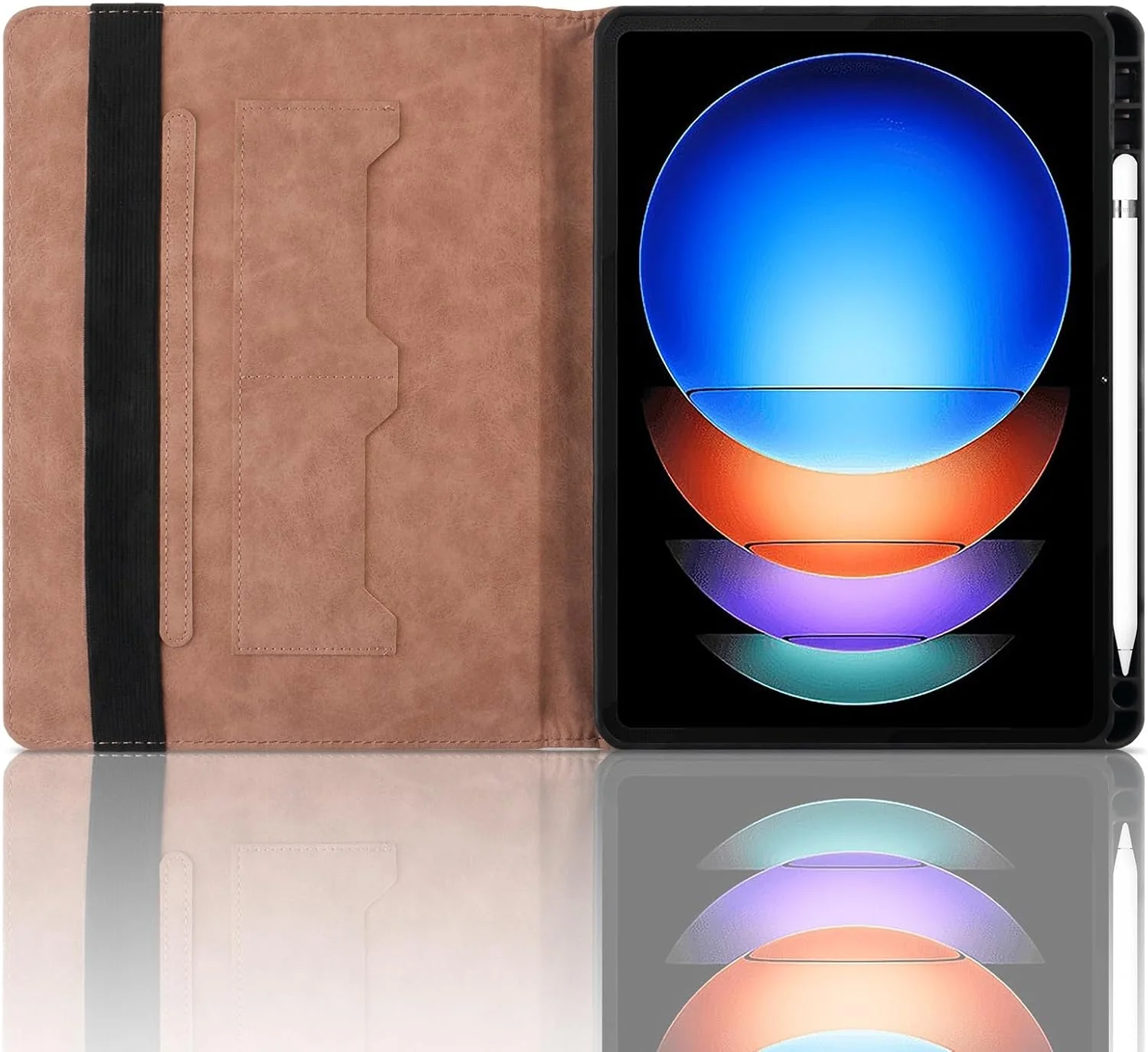 محافظ تبلت سازگار با شیائومی پد 6S Pro 12.4 اینچ 2024، دارای بند تثبیت کننده قابل تنظیم، جای کارت، کیف تبلت ضد ضربه، نوع براکت، کیف تبلت PC، لوازم جانبی تبلت (قهوه ای)