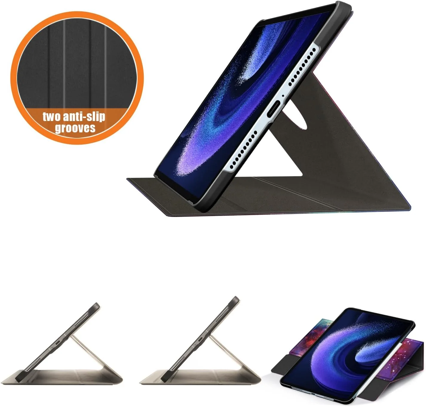 کاور محافظ تبلت DINGGUAGUA سازگار با تبلت شیائومی Pad6/6pro سایز 11 اینچ (عرضه شده در سال 2023)، کاور چند زاویه ای با قابلیت چرخش 360 درجه، طرح کهکشانی کاور محافظ تبلت DINGGUAGUA سازگار با تبلت شیائومی Pad6/6pro سایز 11 اینچ (عرضه شده در سال 2023)، کاور چند زاویه ای با قابلیت چرخش 360 درجه، طرح کهکشانی