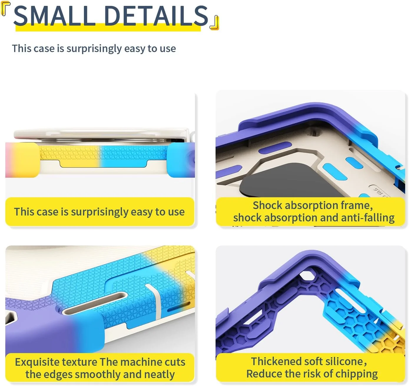 کیف سیلیکونی تبلت nincyee برای Xiaomi Redmi Mi Pad 10.6 اینچ، کیف ضد ضربه با نگهدارنده مداد، بند شانه، حلقه بزرگ چرخان آویز پایه برای کودکان