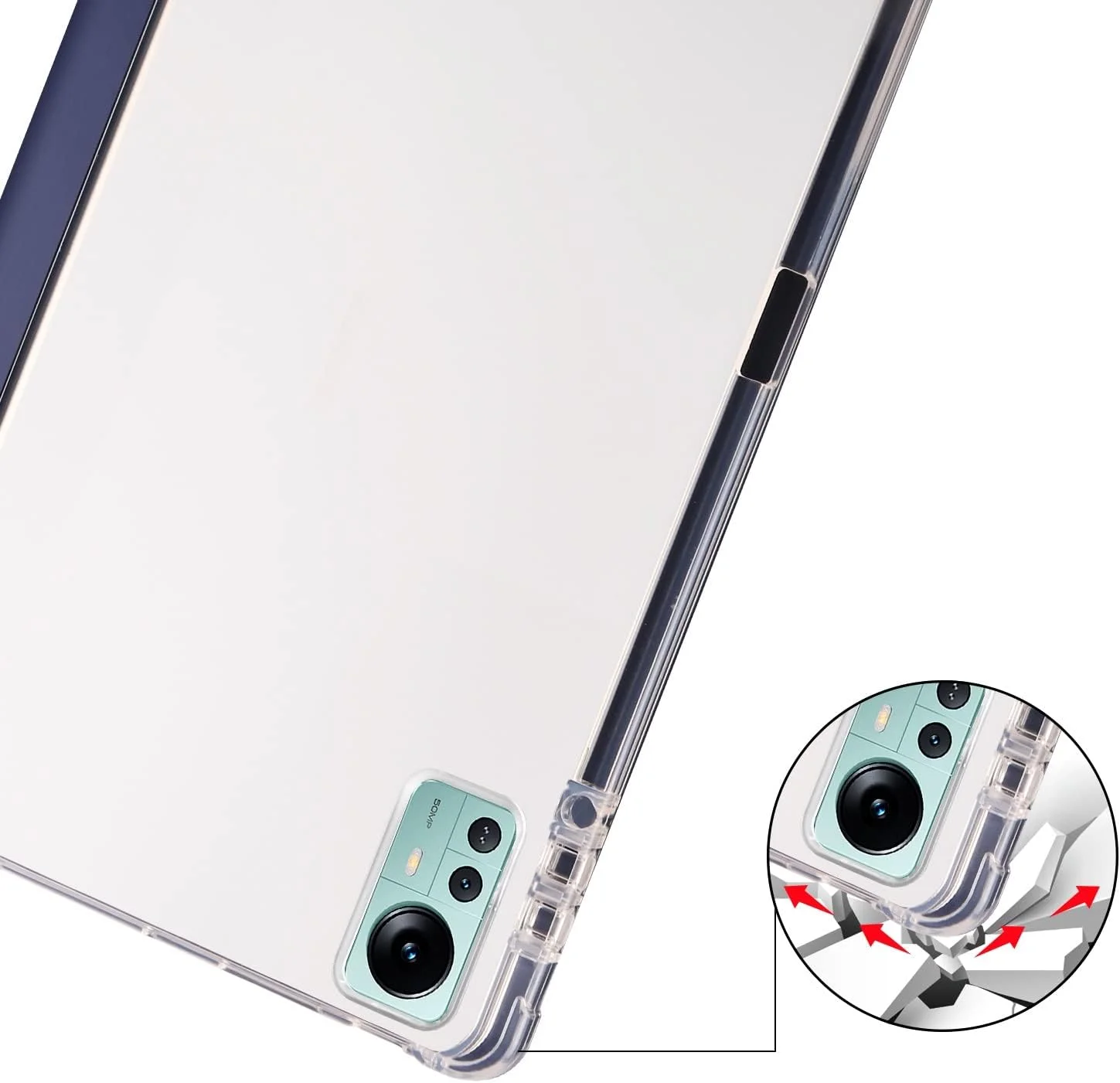 Travel on Tablet Compatible with Xiaomi Pad 5 Pro 12.4 Inch 2022 Protective Case Slim Lightweight Smart Cover Shockproof Case with Transparent Back Cover with Pencil Holder Protection