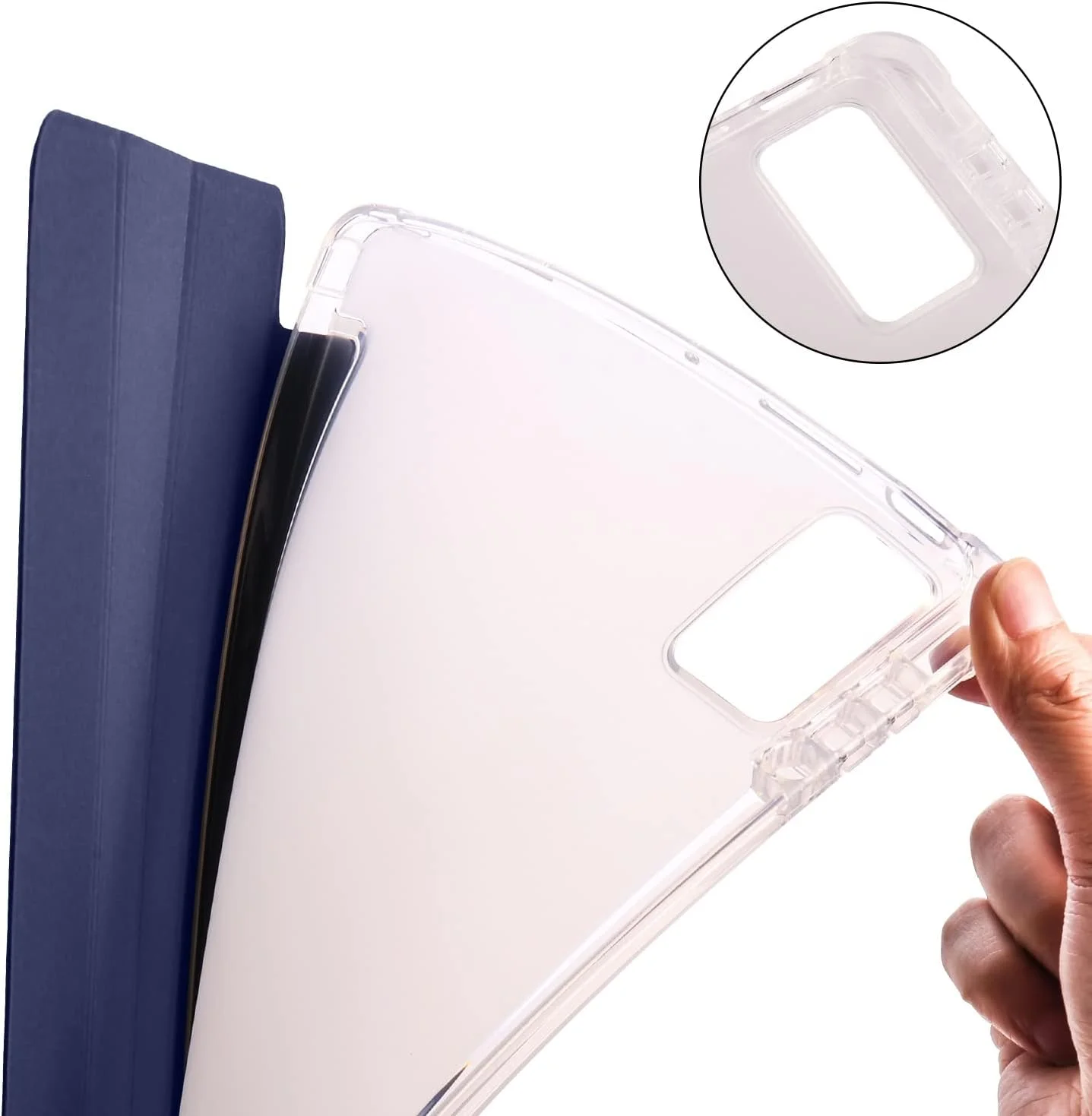 Travel on Tablet Compatible with Xiaomi Pad 5 Pro 12.4 Inch 2022 Protective Case Slim Lightweight Smart Cover Shockproof Case with Transparent Back Cover with Pencil Holder Protection
