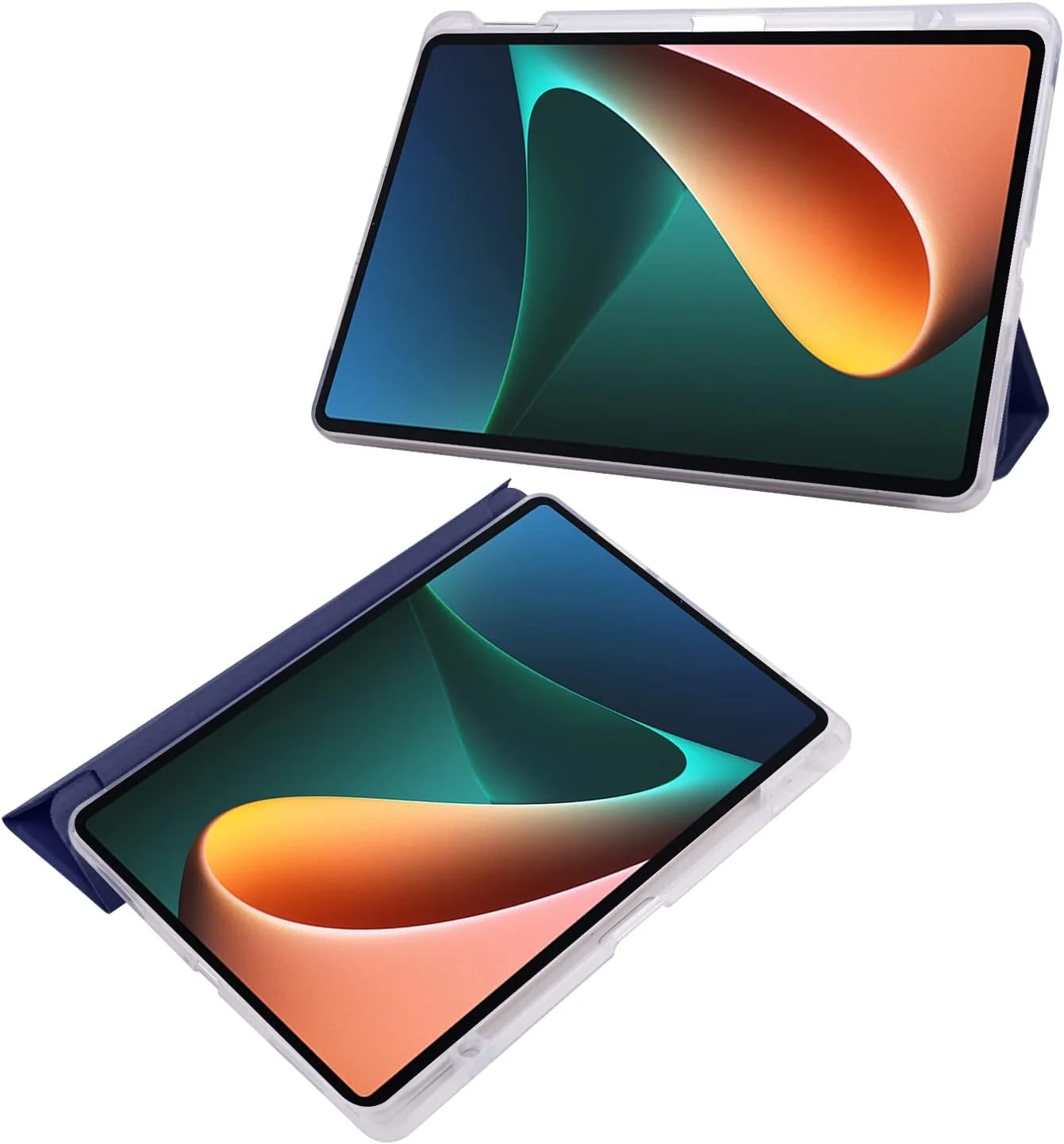 Travel on Tablet Compatible with Xiaomi Pad 5 Pro 12.4 Inch 2022 Protective Case Slim Lightweight Smart Cover Shockproof Case with Transparent Back Cover with Pencil Holder Protection