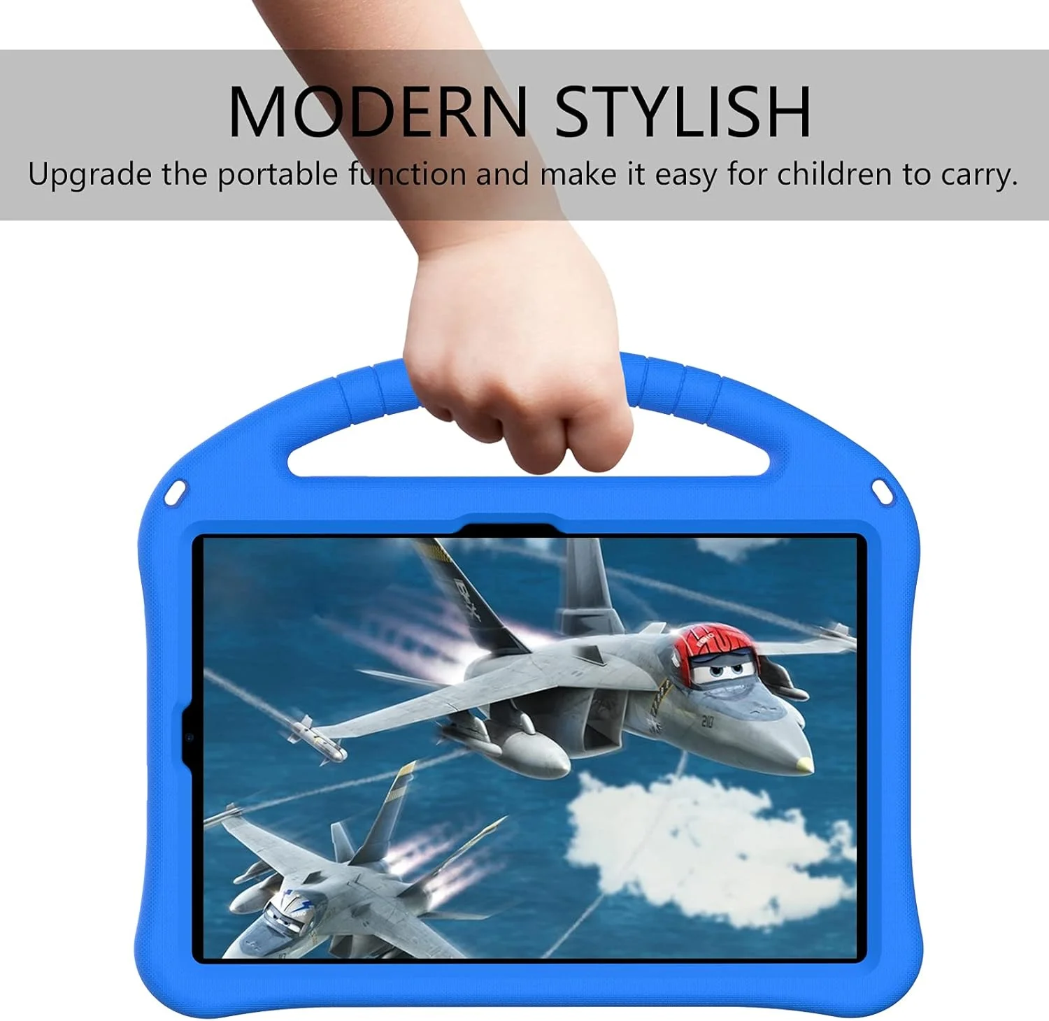 کیف تبلت کودکانه مناسب برای شیائومی می پد 6/6 پرو 2023 11.2 اینچی، کیف محافظ سبک وزن و مقاوم در برابر ضربه EVA با دسته و پایه + بند شانه (آبی)