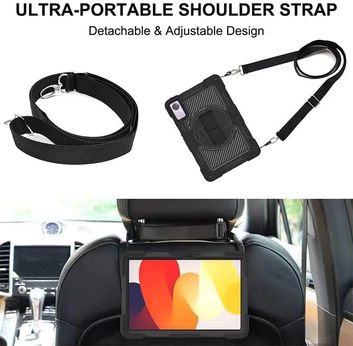 کاور تبلت مقاوم و بادوام سازگار با شیائومی Redmi Pad SE 11 اینچ عرضه شده در سال 2023، قاب محافظ ضد ضربه با بند دستی، بند شانه، پایه استند ثابت، قاب تبلت سیلیکونی کاور تبلت مقاوم و بادوام سازگار با شیائومی Redmi Pad SE 11 اینچ عرضه شده در سال 2023، قاب محافظ ضد ضربه با بند دستی، بند شانه، پایه استند ثابت، قاب تبلت سیلیکونی