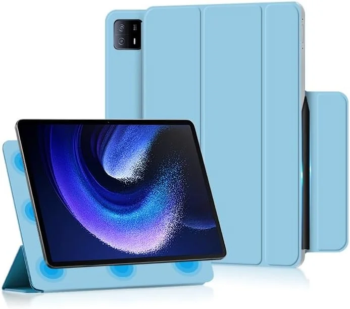 کیف تبلت سازگار با هوآوی شیائومی پد 6 مکس 14 اینچ، کاور مغناطیسی باریک سازگار با تبلت 14 اینچی 2023، کاور هوشمند TPU باریک رترو با بست مغناطیسی