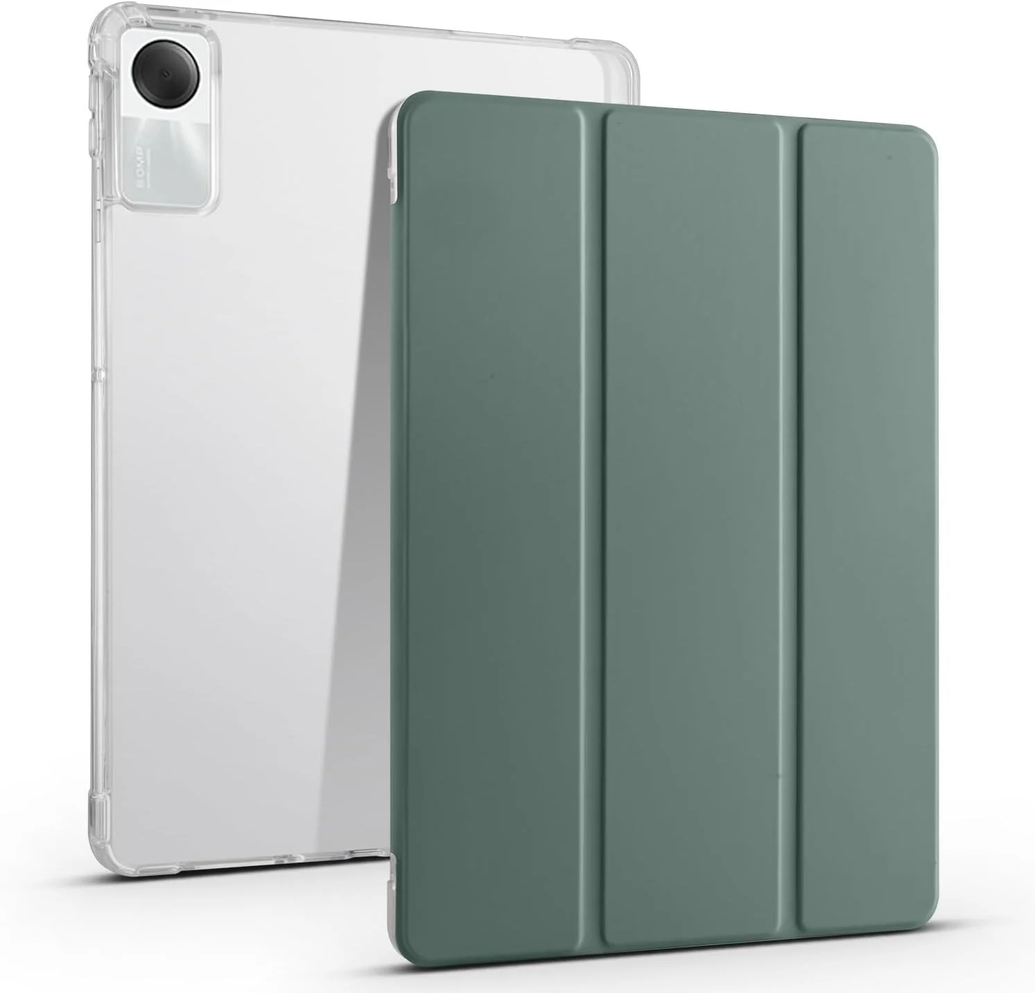 کاور شفاف تبلت سازگار با شیائومی پد 6S Pro 12.4 اینچ 2024، کاور باریک TPU با قابلیت بیدار شدن/خواب خودکار، کاور محافظ سبک وزن هوشمند با جای مدادی، ضد ضربه. سبز