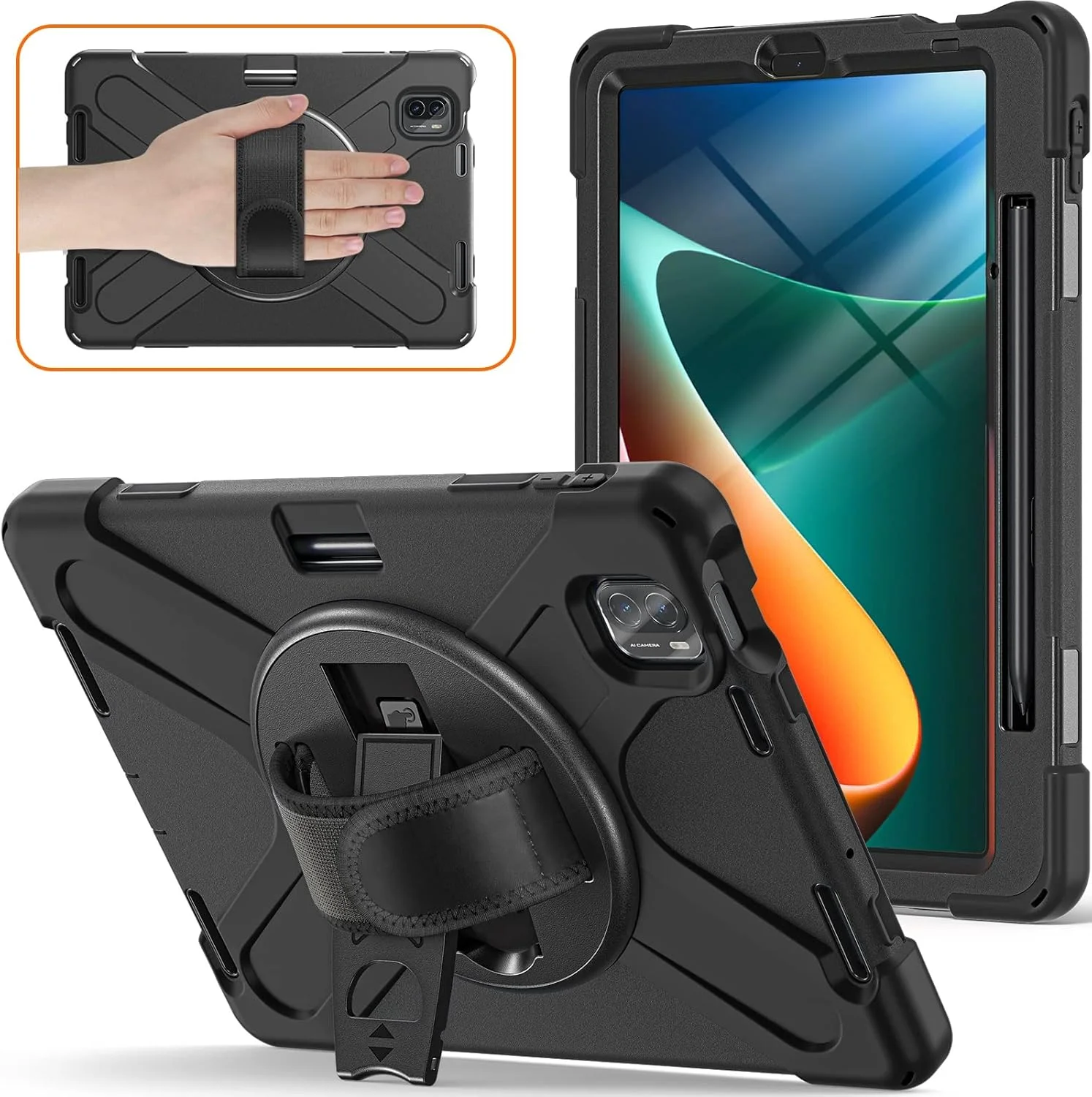 کیف محافظ تبلت مقاوم در برابر ضربه TPU مناسب برای شیائومی می پد 5 / می پد 5 پرو 11 اینچ 2021، ضد ضربه و مقاوم در برابر سقوط