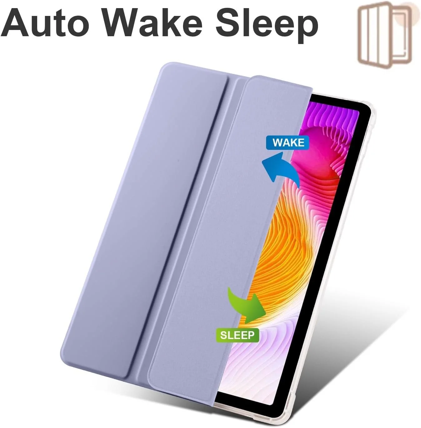 کاور شفاف تبلت سازگار با شیائومی می پد 5/می پد 5 پرو 11 اینچ 5G 2021، کاور باریک TPU با قابلیت بیدار شدن/به خواب رفتن خودکار، کاور محافظ سبک وزن هوشمند با جای مدادی، ضد ضربه. بنفش