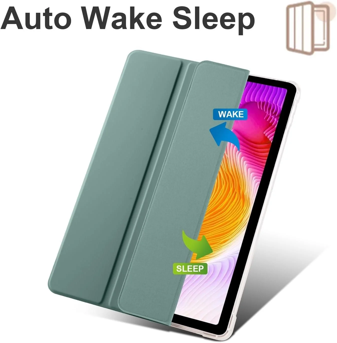 کاور شفاف تبلت سازگار با شیائومی پد 6S Pro 12.4 اینچ 2024، کاور باریک TPU با قابلیت بیدار شدن/خواب خودکار، کاور محافظ سبک وزن هوشمند با جای مدادی، ضد ضربه. سبز