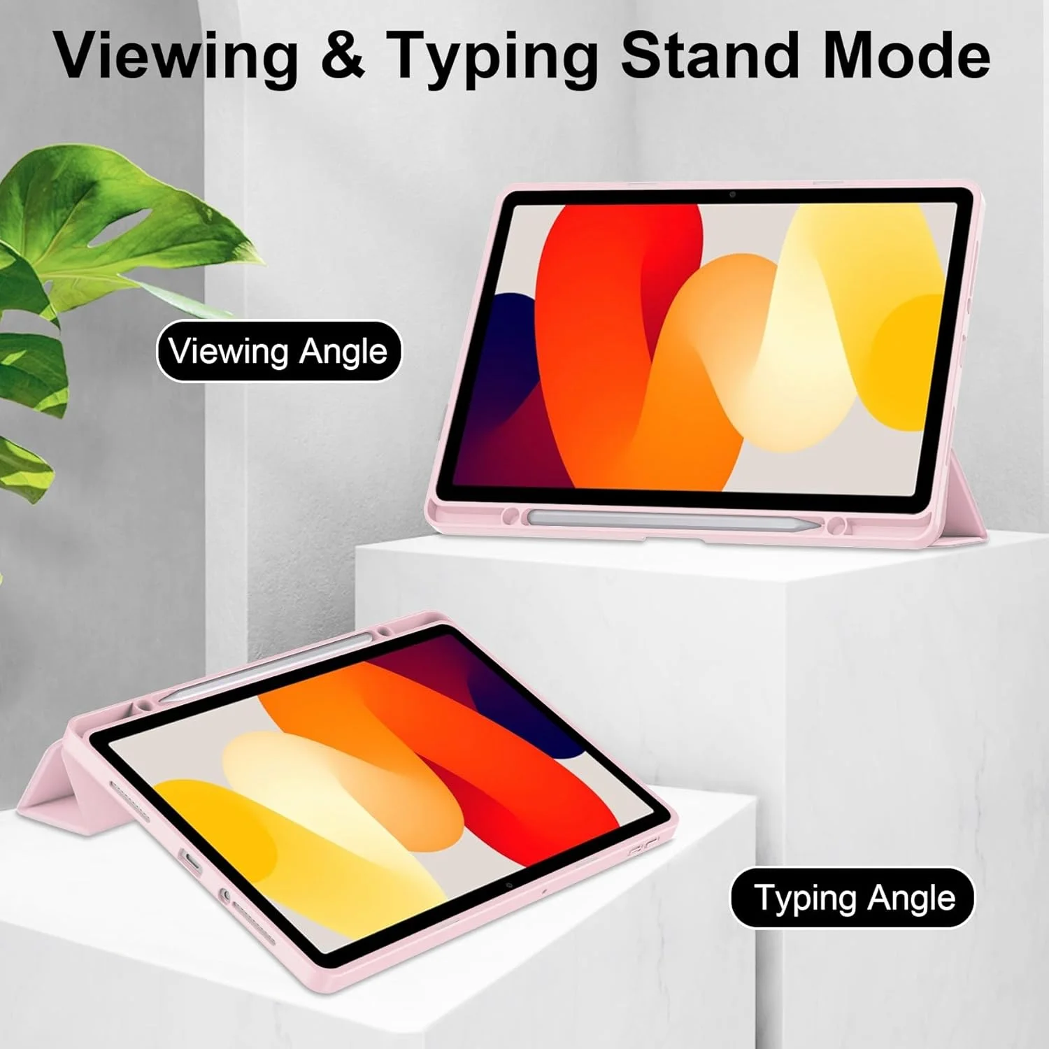 کاور هوشمند تاشو سازگار با تبلت شیائومی Redmi Pad SE 11 اینچ 2023، کاور پشتی شفاف و باریک TPU با پایه و جای مداد، ضد ضربه، قابلیت بیدار/خواب خودکار. صورتی کاور هوشمند تاشو سازگار با تبلت شیائومی Redmi Pad SE 11 اینچ 2023، کاور پشتی شفاف و باریک TPU با پایه و جای مداد، ضد ضربه، قابلیت بیدار/خواب خودکار. صورتی