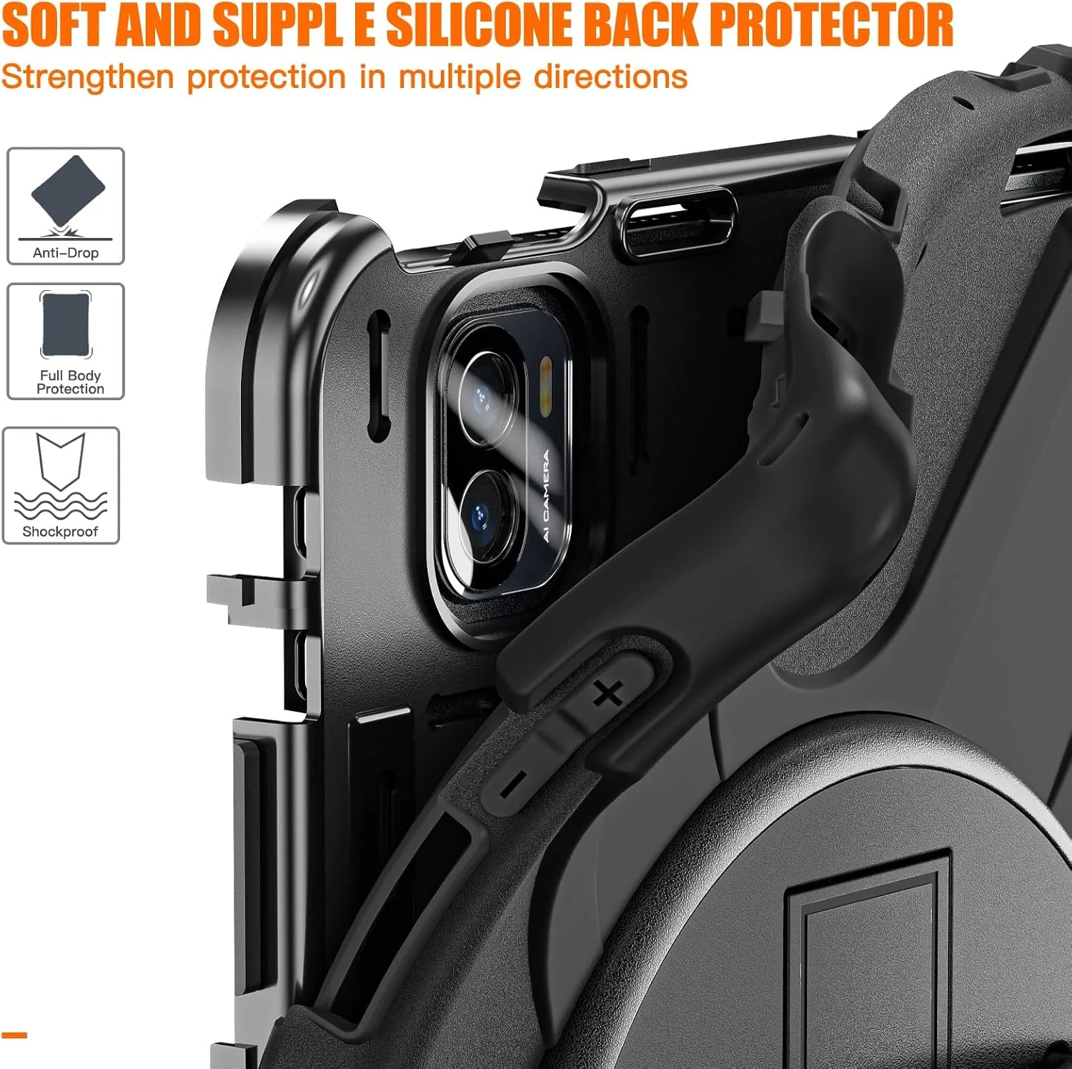 کیف محافظ تبلت مقاوم در برابر ضربه TPU مناسب برای شیائومی می پد 5 / می پد 5 پرو 11 اینچ 2021، ضد ضربه و مقاوم در برابر سقوط