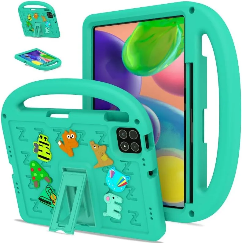 کاور محافظ تبلت شیائومی پد 7 پرو/پد 7 مدل Gruattreay، ضد ضربه با دسته حمل، استند و جای قلم، کاور محافظ کودکانه EVA+PC مناسب برای Mi Pad 7 Pro (سبز)