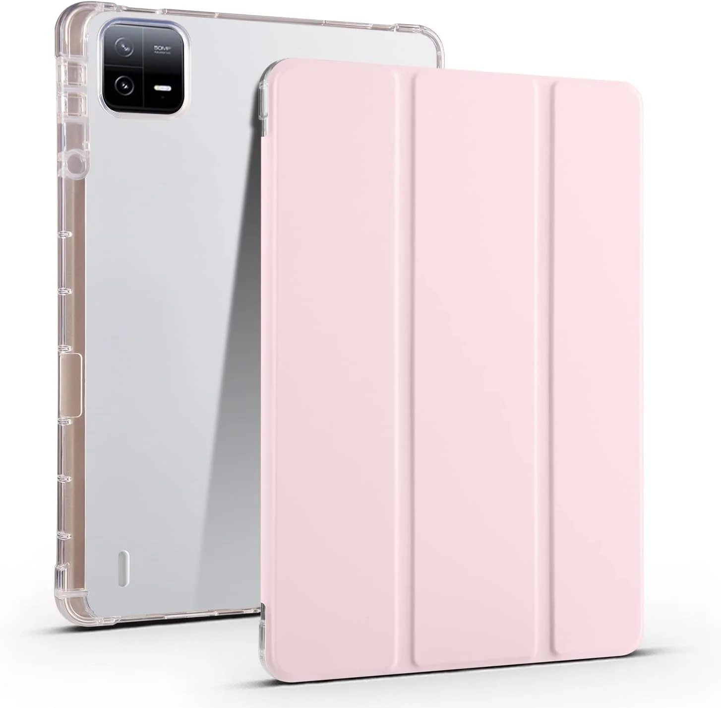 کیف تبلت سازگار با شیائومی پد 6/پد 6 پرو 11.0 اینچ مدل 2023، کیف باریک سبک وزن محافظ، کاور هوشمند ضد ضربه با قاب پشتی شفاف و جای مداد، قابلیت بیدار شدن/خواب خودکار