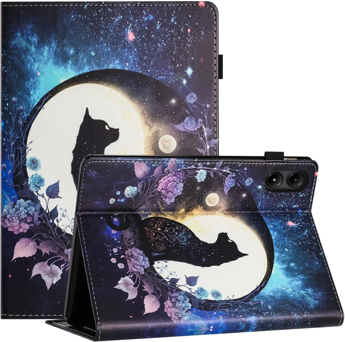 کیف محافظ چرمی ممتاز LSPCASA برای شیائومی Redmi Pad Pro (12.1 اینچ) سازگار با تبلت Redmi Pad Pro 12.1 با جای کارت، نگهدارنده قلم و عملکرد استند - طرح گربه ماه کیف محافظ چرمی ممتاز LSPCASA برای شیائومی Redmi Pad Pro (12.1 اینچ) سازگار با تبلت Redmi Pad Pro 12.1 با جای کارت، نگهدارنده قلم و عملکرد استند - طرح گربه ماه