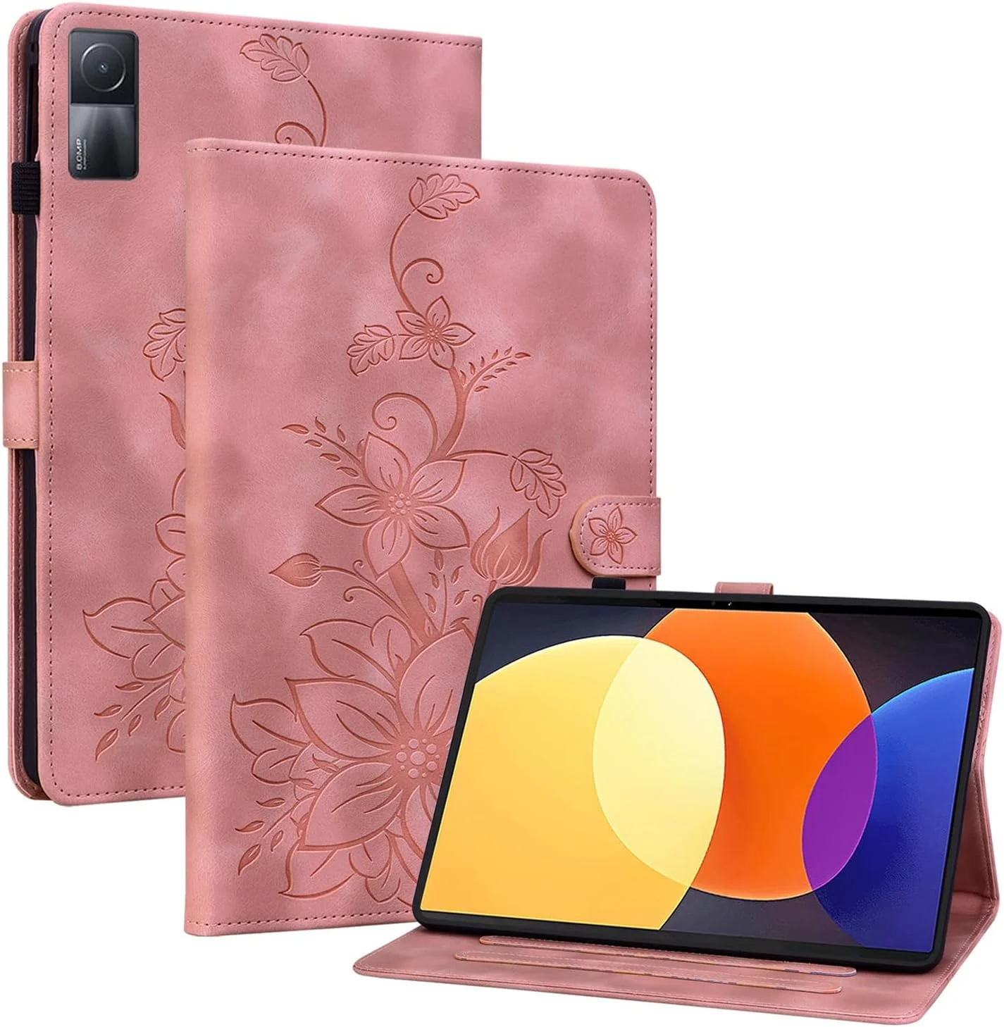 کیف SLLMYYX برای شیائومی ردمی پد 10.61 اینچی، طرح گل سوسن، جلد چرمی PU باریک (صورتی) کیف SLLMYYX برای شیائومی ردمی پد 10.61 اینچی، طرح گل سوسن، جلد چرمی PU باریک (صورتی)