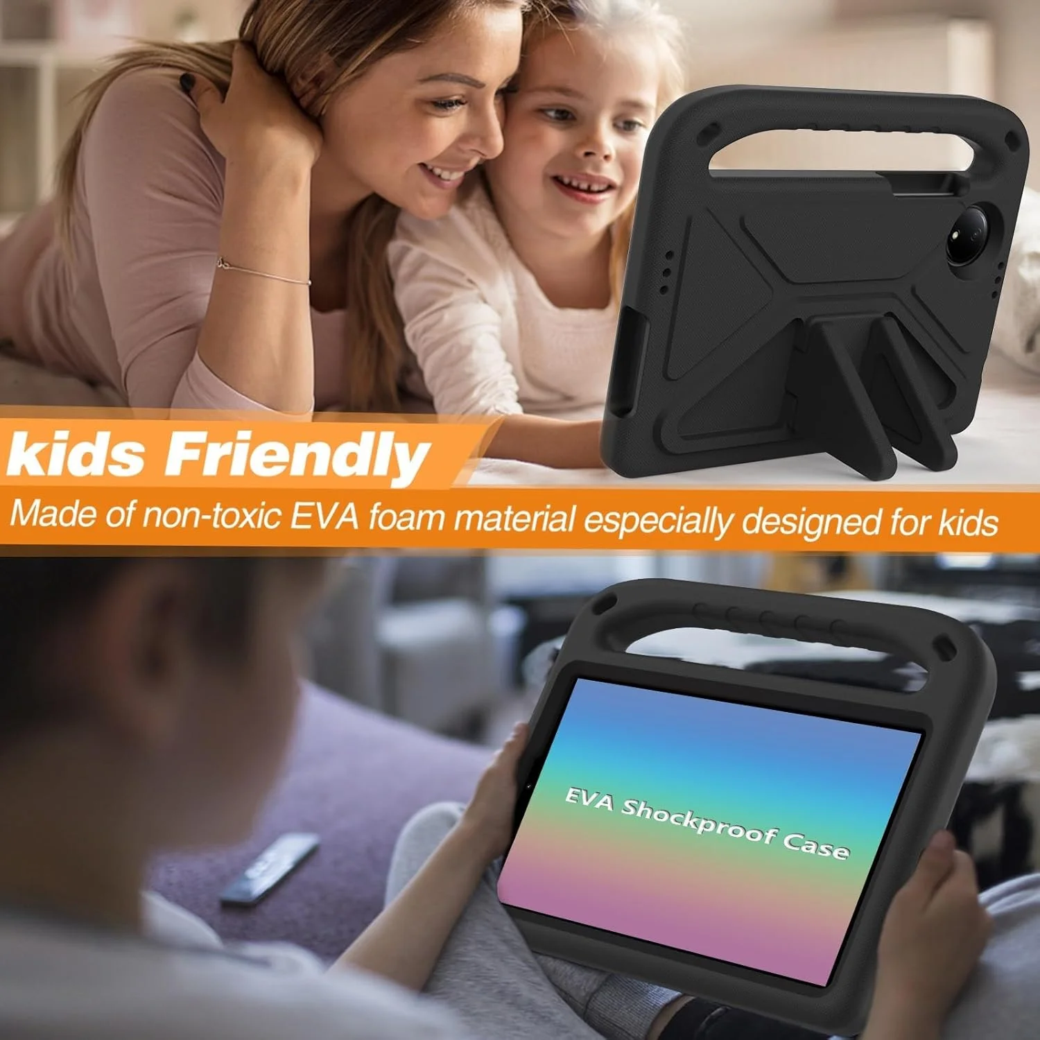 کیف تبلت سازگار با Xiaomi Redmi Pad SE 8.7 اینچ (2024)، کیف محافظ EVA سبک وزن و مقاوم در برابر ضربه مناسب کودکان، سازگار با تبلت Redmi Pad SE 8.7 اینچی دارای کیف با s