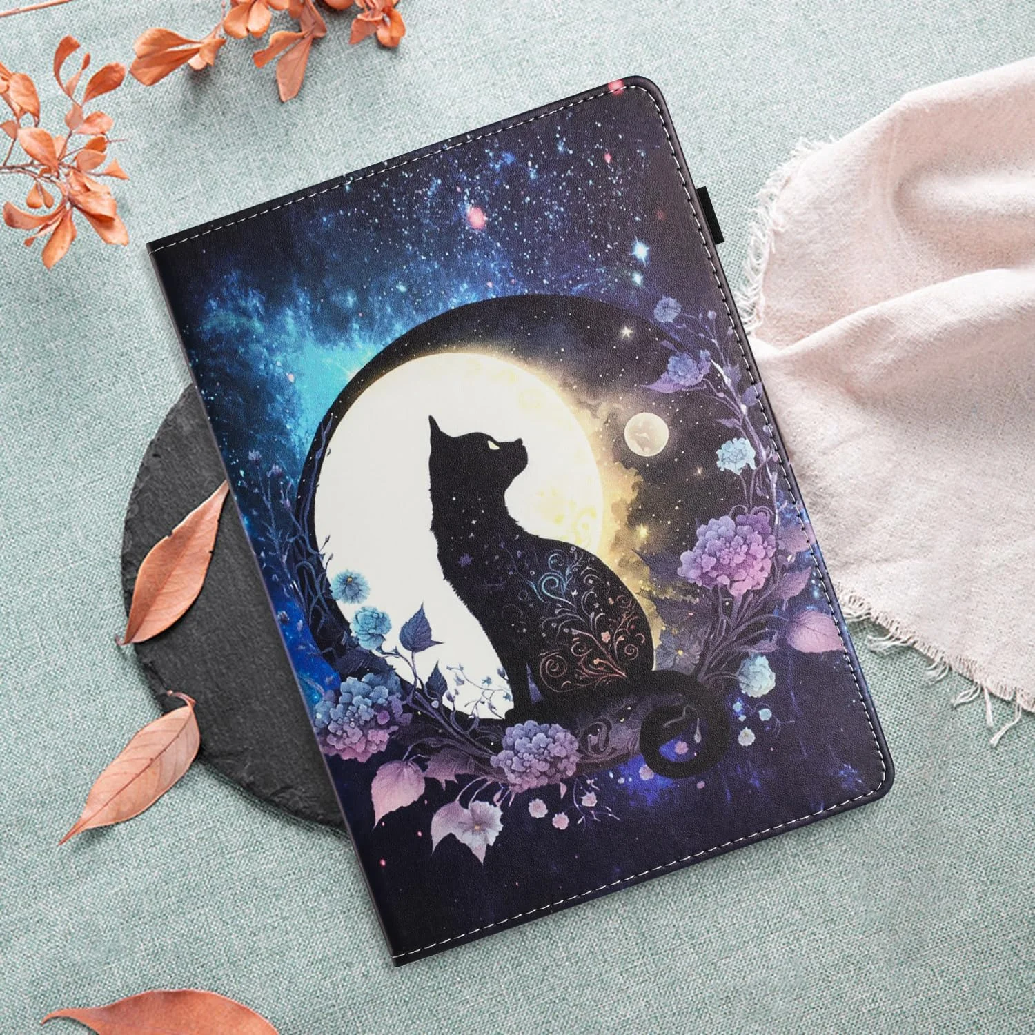 کیف محافظ چرمی ممتاز LSPCASA برای شیائومی Redmi Pad Pro (12.1 اینچ) سازگار با تبلت Redmi Pad Pro 12.1 با جای کارت، نگهدارنده قلم و عملکرد استند - طرح گربه ماه کیف محافظ چرمی ممتاز LSPCASA برای شیائومی Redmi Pad Pro (12.1 اینچ) سازگار با تبلت Redmi Pad Pro 12.1 با جای کارت، نگهدارنده قلم و عملکرد استند - طرح گربه ماه