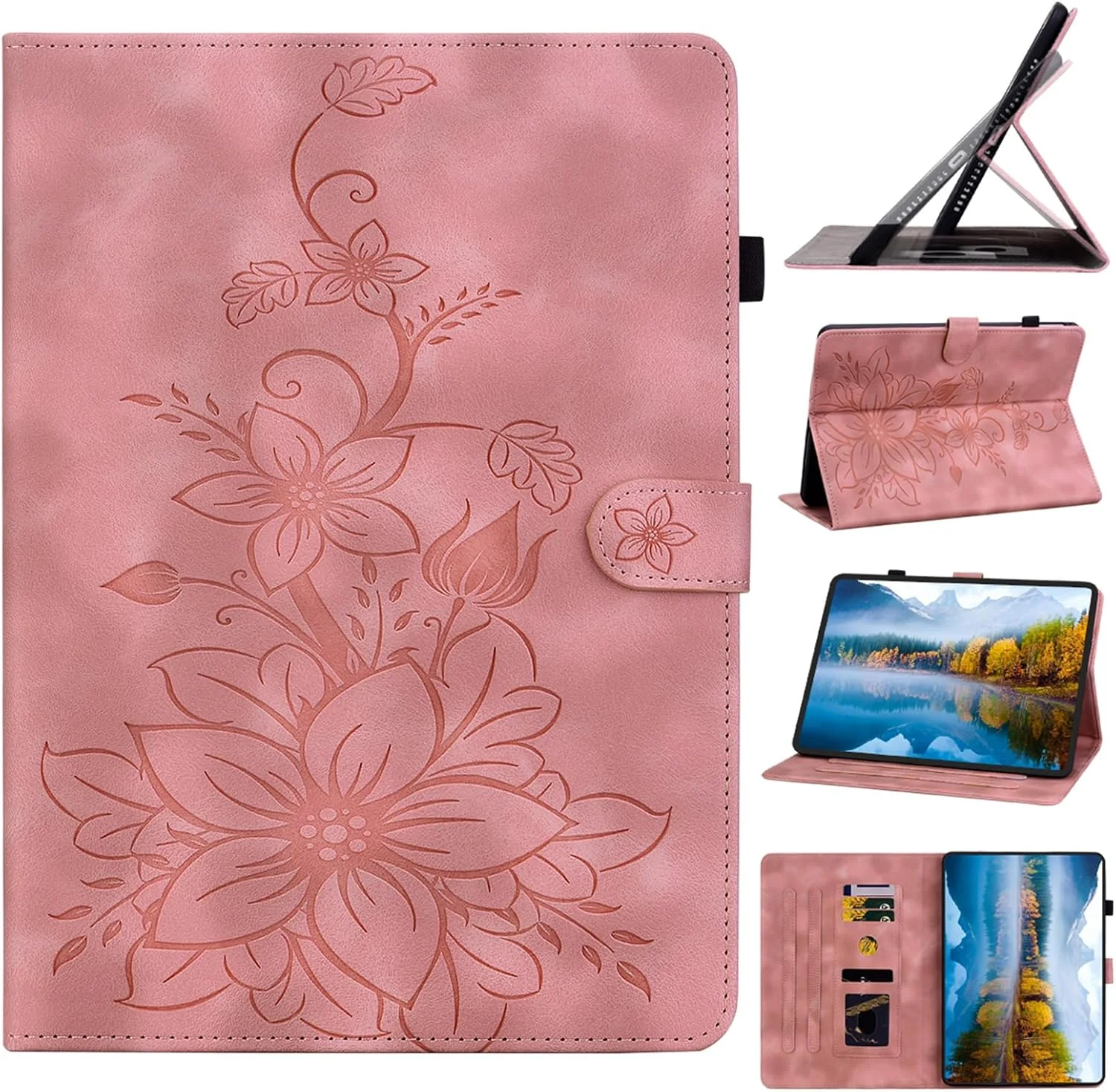 کیف SLLMYYX برای شیائومی ردمی پد 10.61 اینچی، طرح گل سوسن، جلد باریک تبلت از جنس چرم PU (صورتی) کیف SLLMYYX برای شیائومی ردمی پد 10.61 اینچی، طرح گل سوسن، جلد باریک تبلت از جنس چرم PU (صورتی)