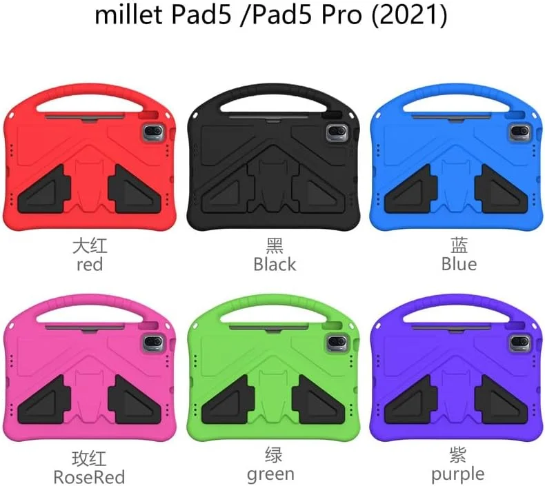 کیف محافظ کودکانه نیکاکیو مناسب برای شیائومی پد 5، کاور تبلت سازگار با شیائومی پد 5 پرو 11 اینچ 2021، دارای دسته و استند، مقاوم، سبک و ضد ضربه، رنگ رز کیف محافظ کودکانه نیکاکیو مناسب برای شیائومی پد 5، کاور تبلت سازگار با شیائومی پد 5 پرو 11 اینچ 2021، دارای دسته و استند، مقاوم، سبک و ضد ضربه، رنگ رز