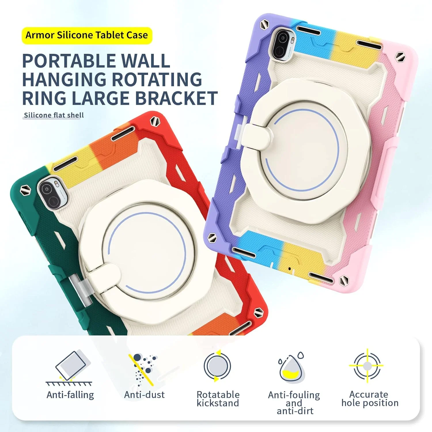 nincyee Tablet Silicone Case for Xiaomi Pad 5 Pro 11",Shockproof Case with Pencil Holder,Shoulder Strap,Rotating Large Ring Hanging Kickstand for Kids nincyee Tablet Silicone Case for Xiaomi Pad 5 Pro 11",Shockproof Case with Pencil Holder,Shoulder Strap,Rotating Large Ring Hanging Kickstand for Kids