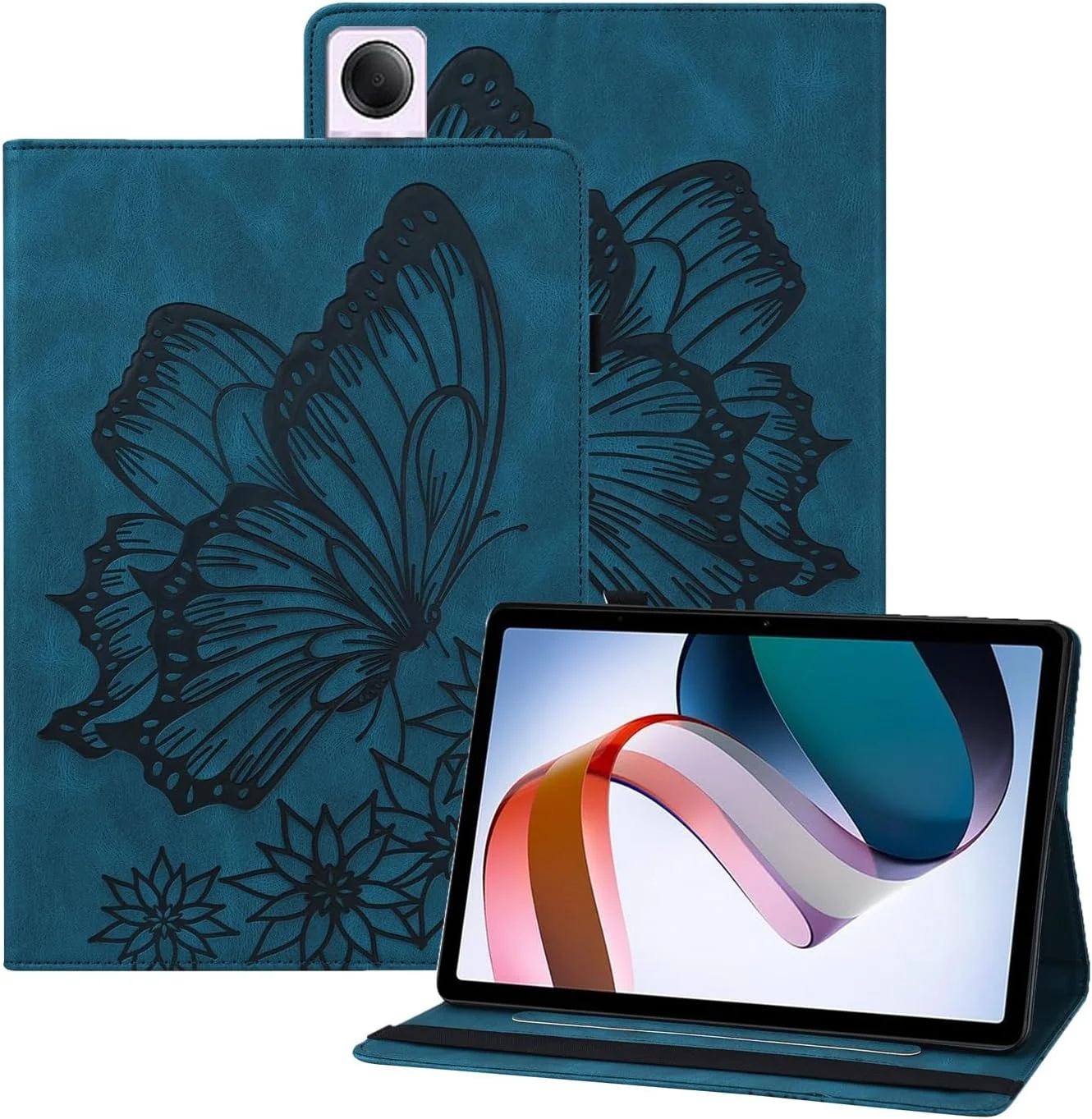 کیف تبلت چرمی PU طرح دار پروانه، کاور محافظ کیف پول تاشو با محفظه کارت سازگار با تبلت شیائومی Redmi Pad SE 11 اینچ کیف تبلت چرمی PU طرح دار پروانه، کاور محافظ کیف پول تاشو با محفظه کارت سازگار با تبلت شیائومی Redmi Pad SE 11 اینچ