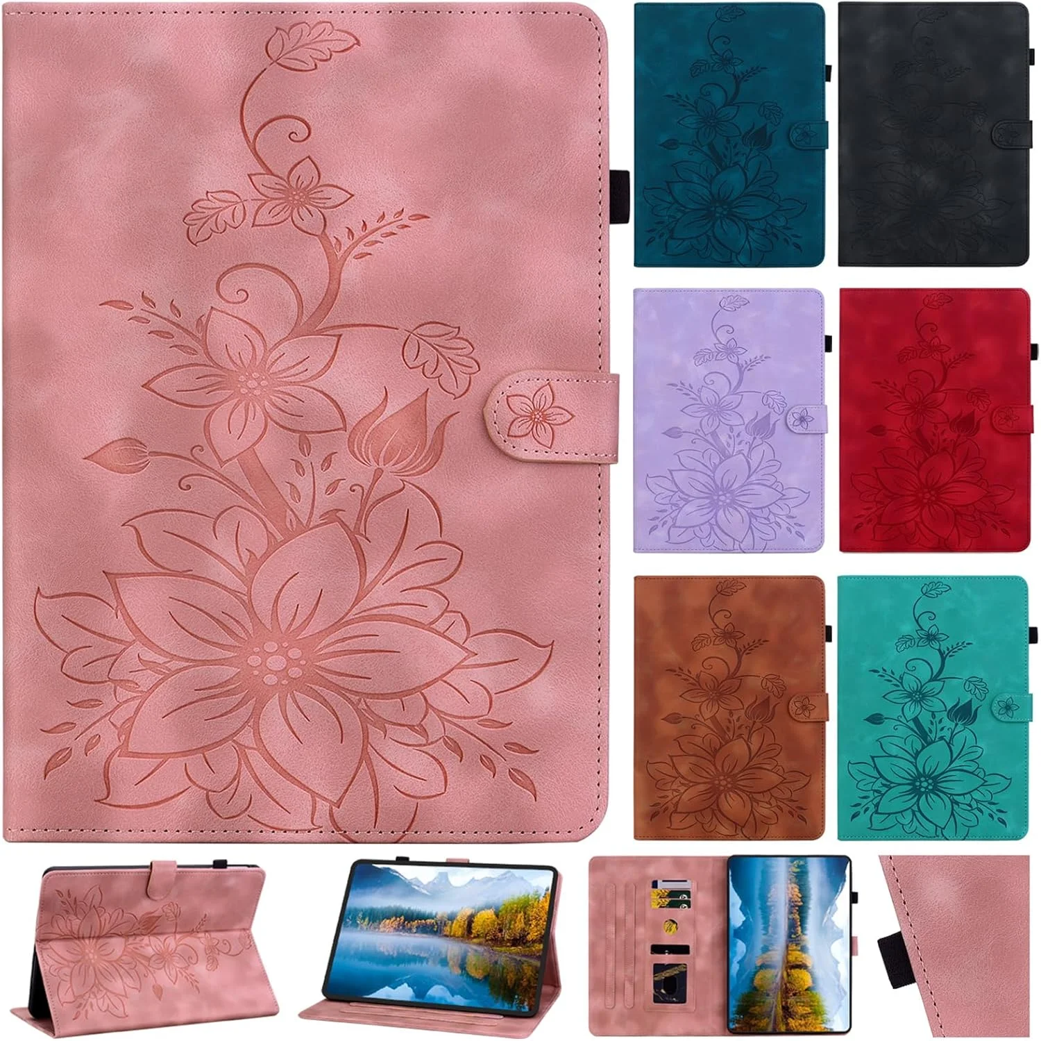 کیف SLLMYYX برای شیائومی ردمی پد 10.61 اینچی، طرح گل سوسن، جلد باریک تبلت از جنس چرم PU (صورتی) کیف SLLMYYX برای شیائومی ردمی پد 10.61 اینچی، طرح گل سوسن، جلد باریک تبلت از جنس چرم PU (صورتی)