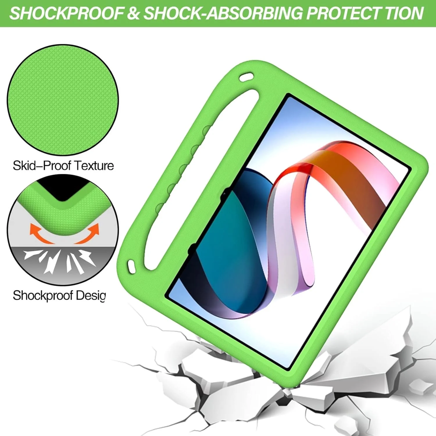 ZZjingli کیف تبلت مقاوم در برابر ضربه EVA قابل حمل با دسته برای شیائومی Redmi Pad 10.61 (مشکی)(قرمز)(آبی) و غیره (رنگ: سبز) ZZjingli کیف تبلت مقاوم در برابر ضربه EVA قابل حمل با دسته برای شیائومی Redmi Pad 10.61 (مشکی)(قرمز)(آبی) و غیره (رنگ: سبز)