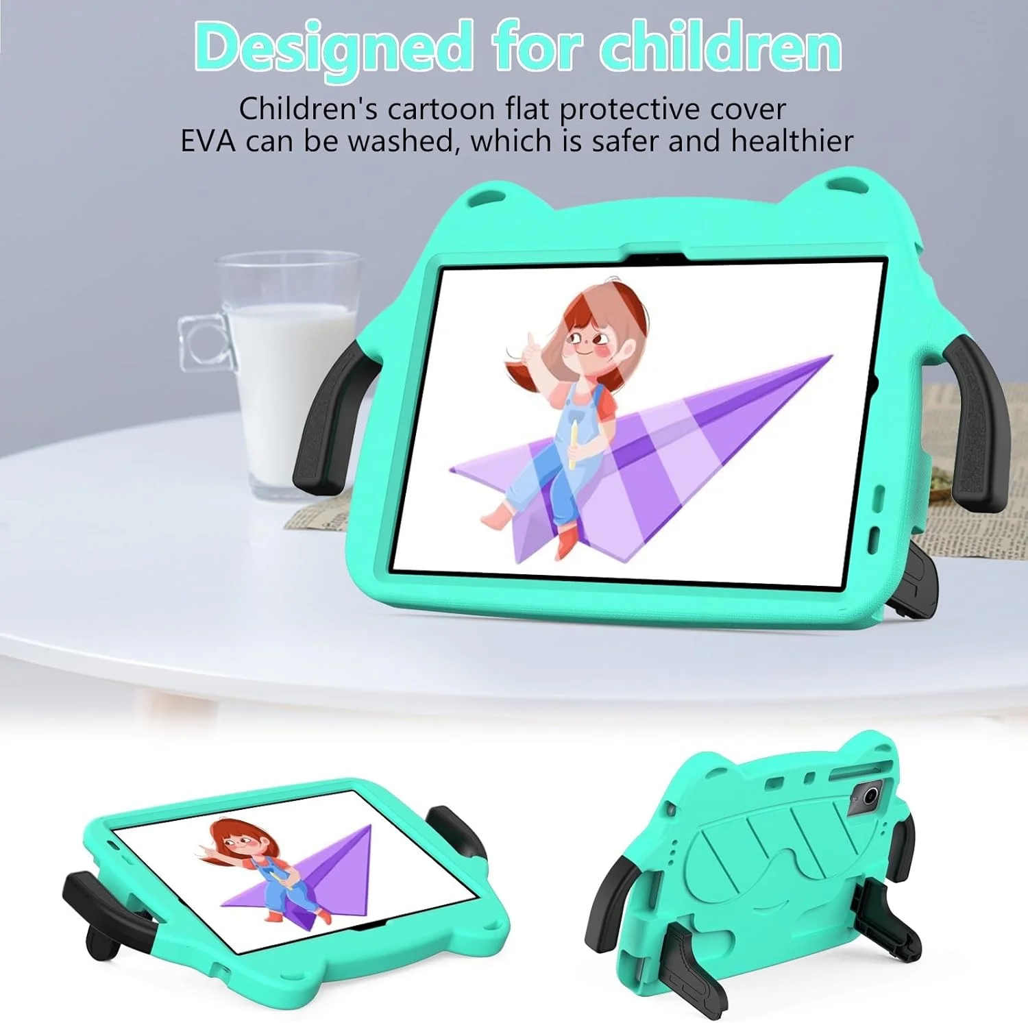 کیف محافظ تبلت شیائومی ردمی پد SE 11 اینچی (2023)، کاور محافظ سبک وزن EVA+PC ضد ضربه با بند شانه و پایه (سبز)